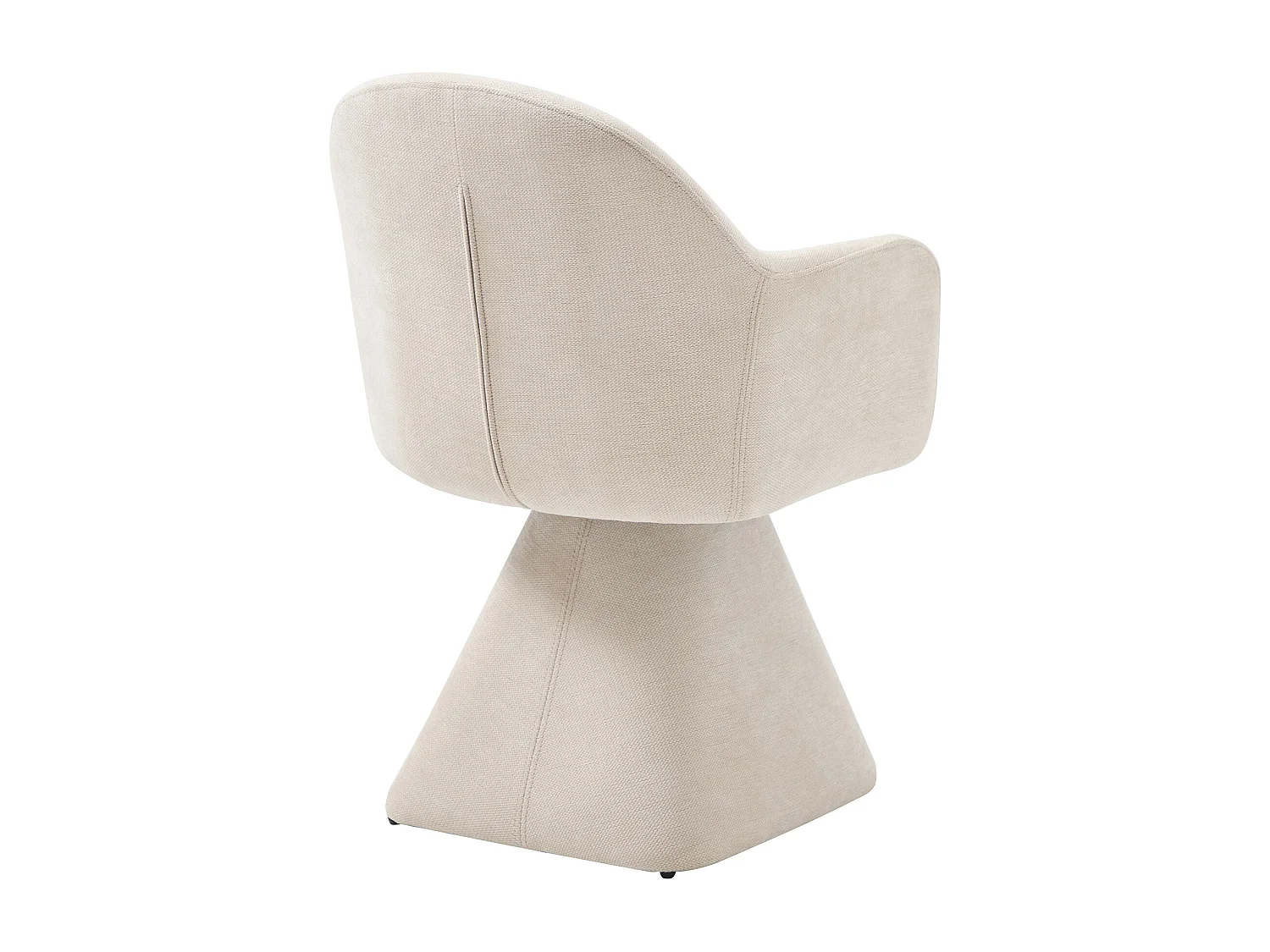 Lot de 6 chaises pivotantes avec accoudoirs en tissu - Beige - VALYRA