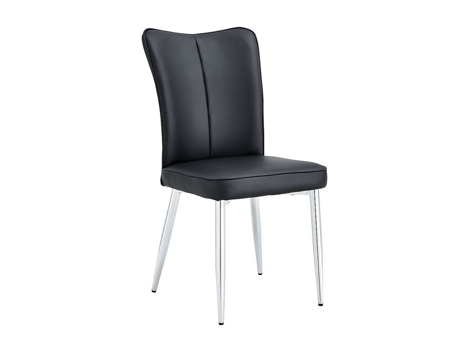 Set di 2 sedie in PU nero con gambe in metallo argentato