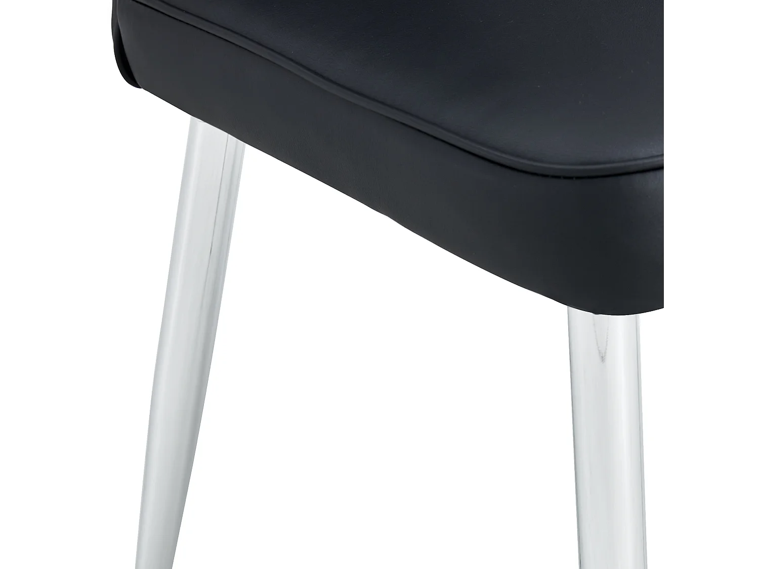 Set di 2 sedie in PU nero con gambe in metallo argentato