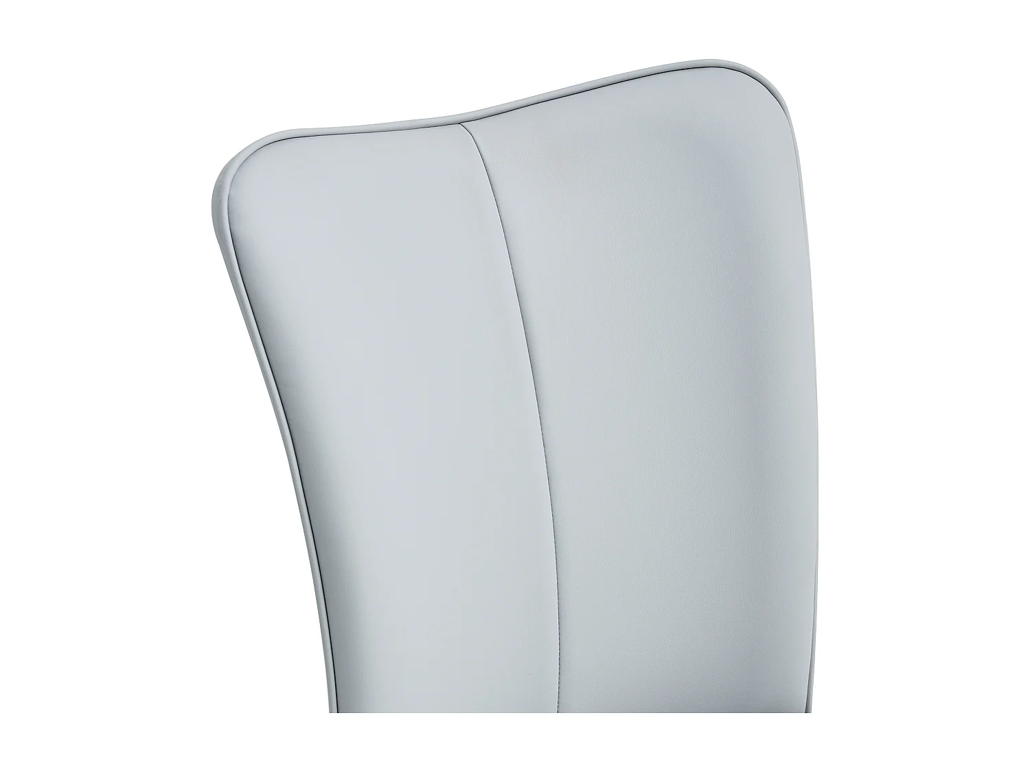 Set di 2 sedie in PU grigio chiaro con schienale da 48 cm - Gambe in metallo nero