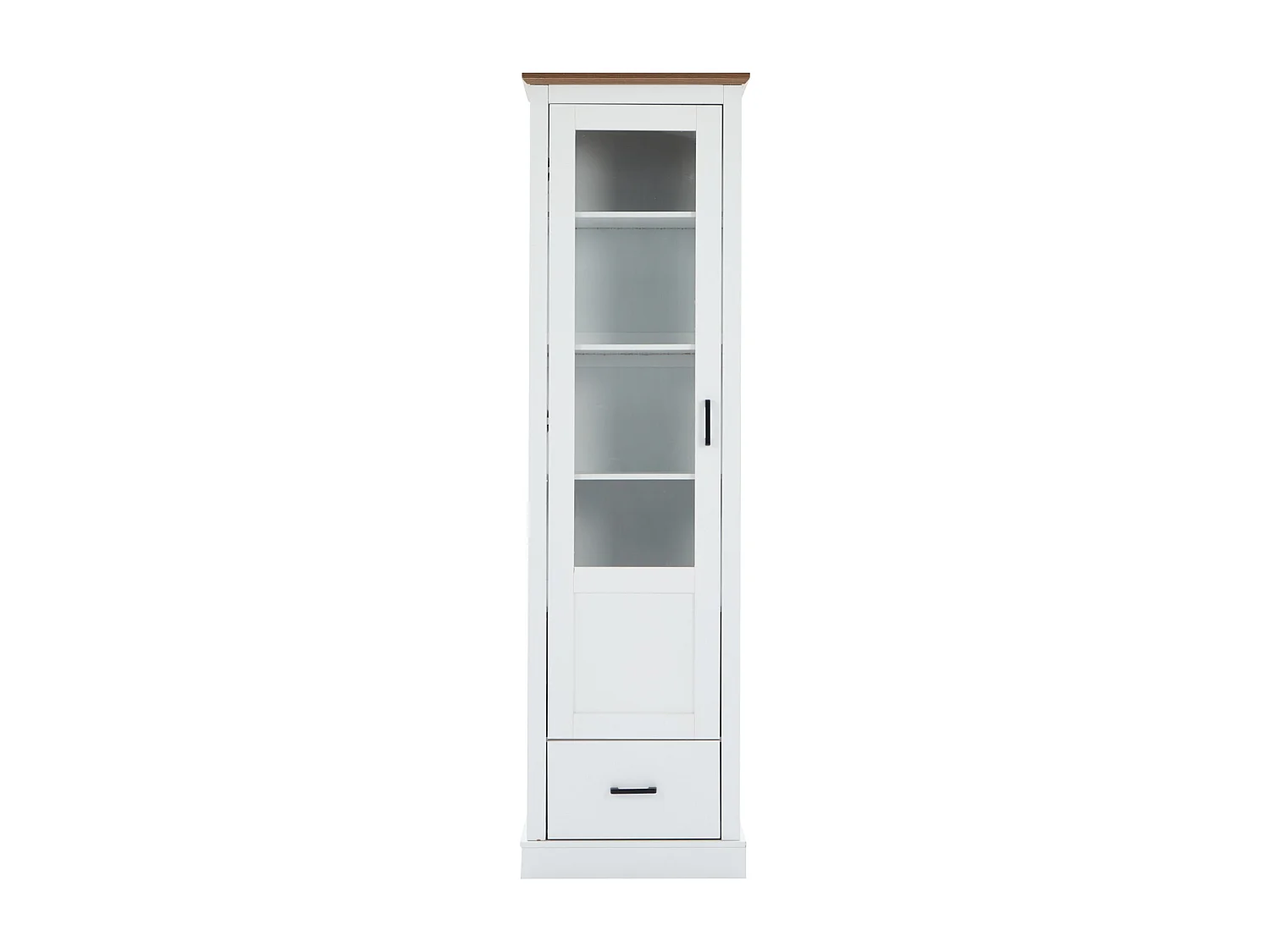 Ensemble Salon Meuble TV + 2 Vitrine LEDs avec porte en acrylique - Blanc