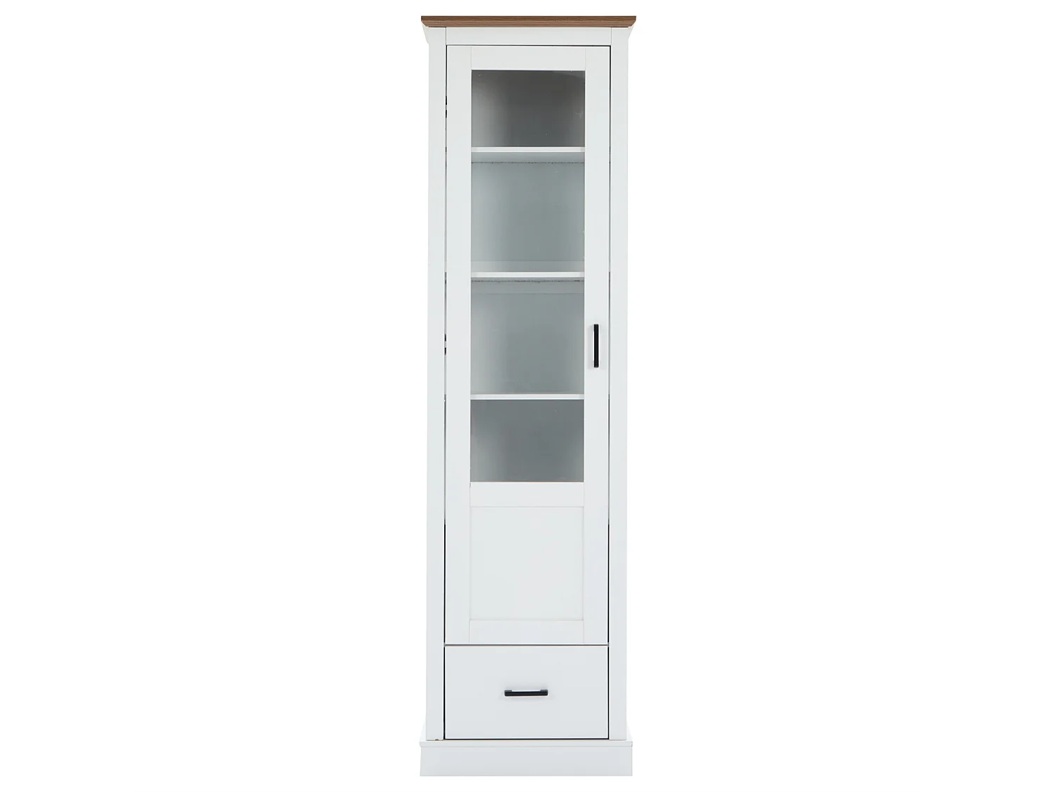 Ensemble Salon Meuble TV + 2 Vitrine LEDs avec porte en acrylique - Blanc