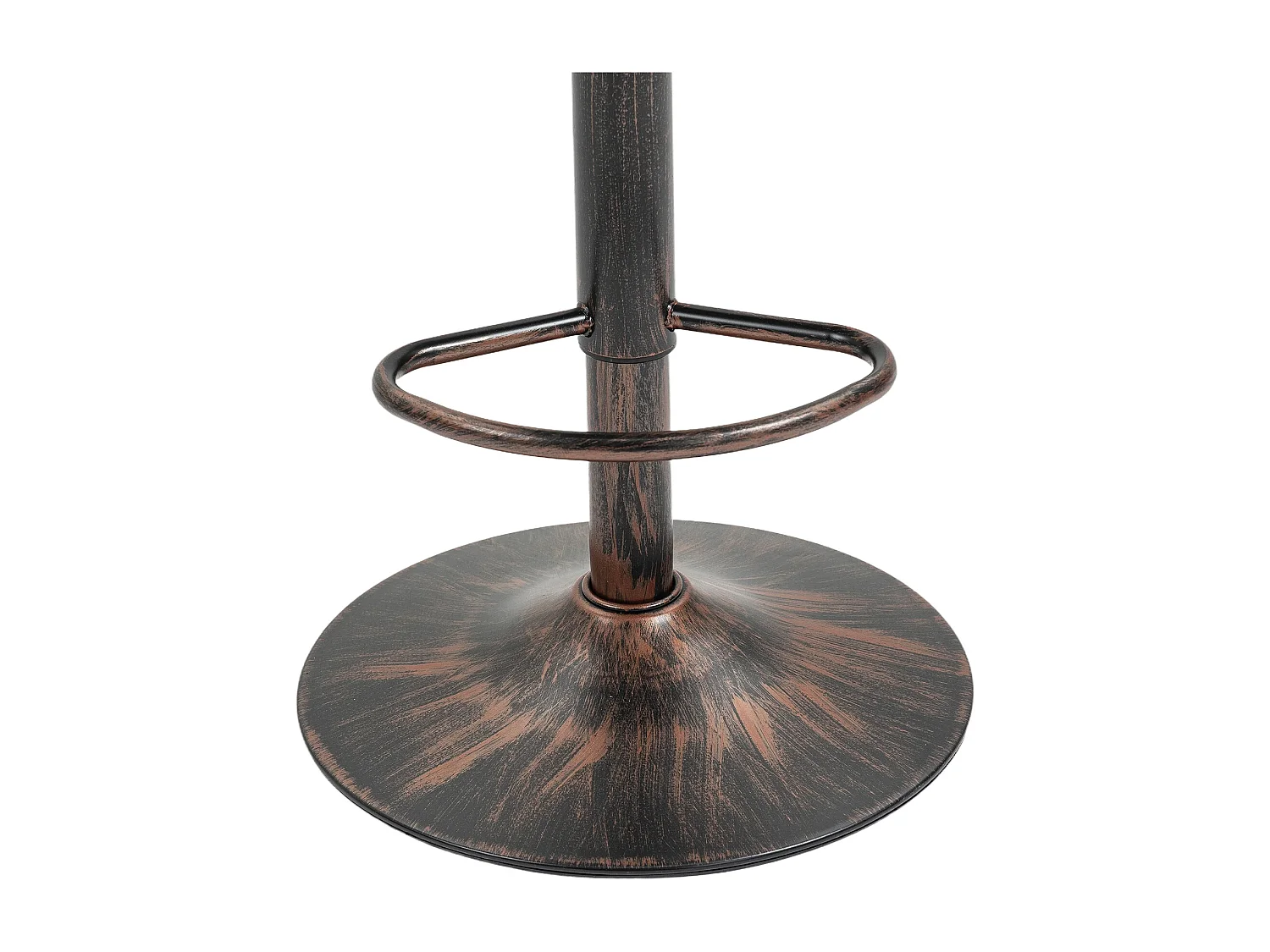 Lot de 2 tabourets réglables - Cadre en métal et dossier en rotin - Coussin gris en lin