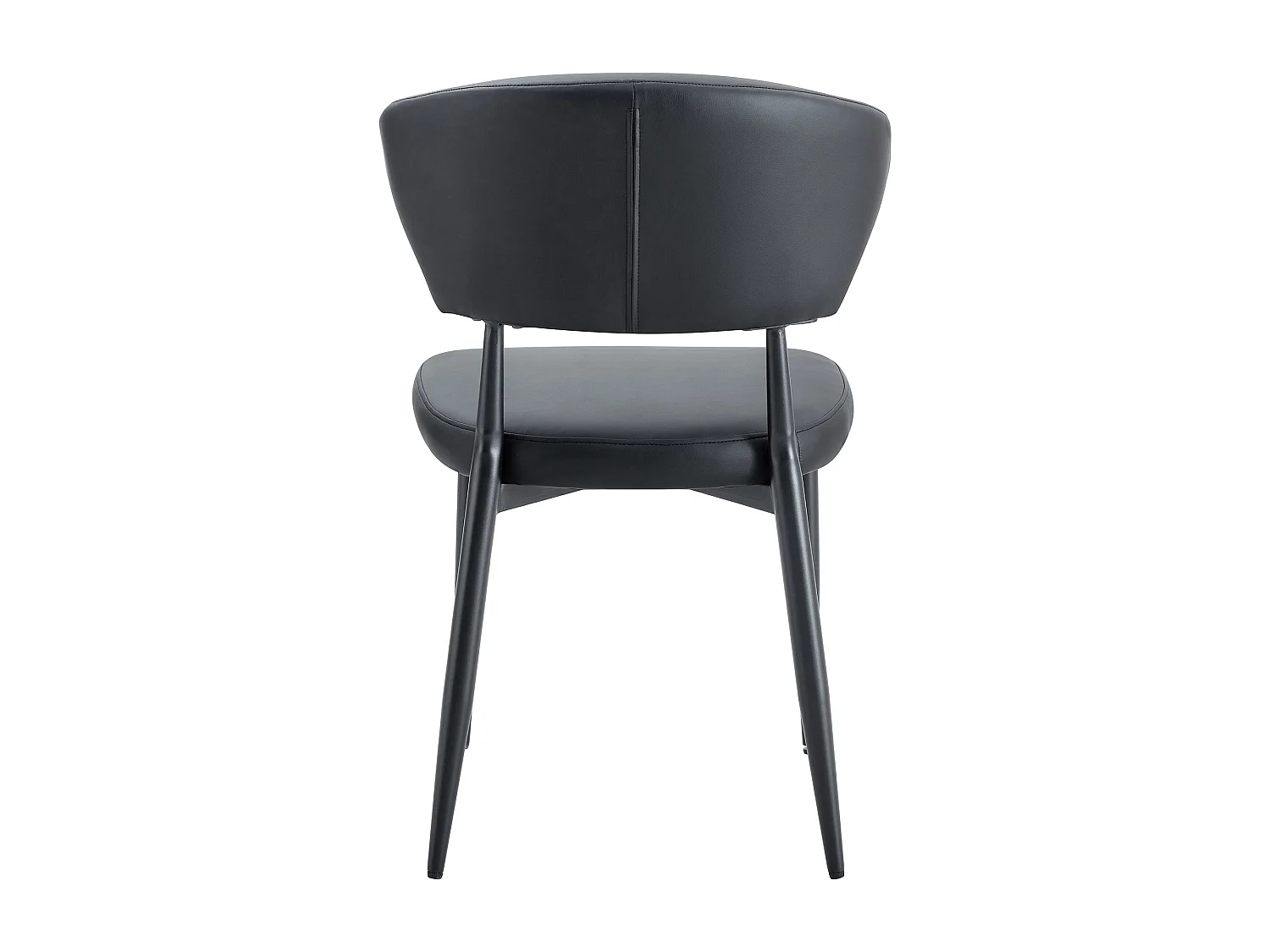 Set di 2 sedie in PU nero con schienale curvo - Design minimalista