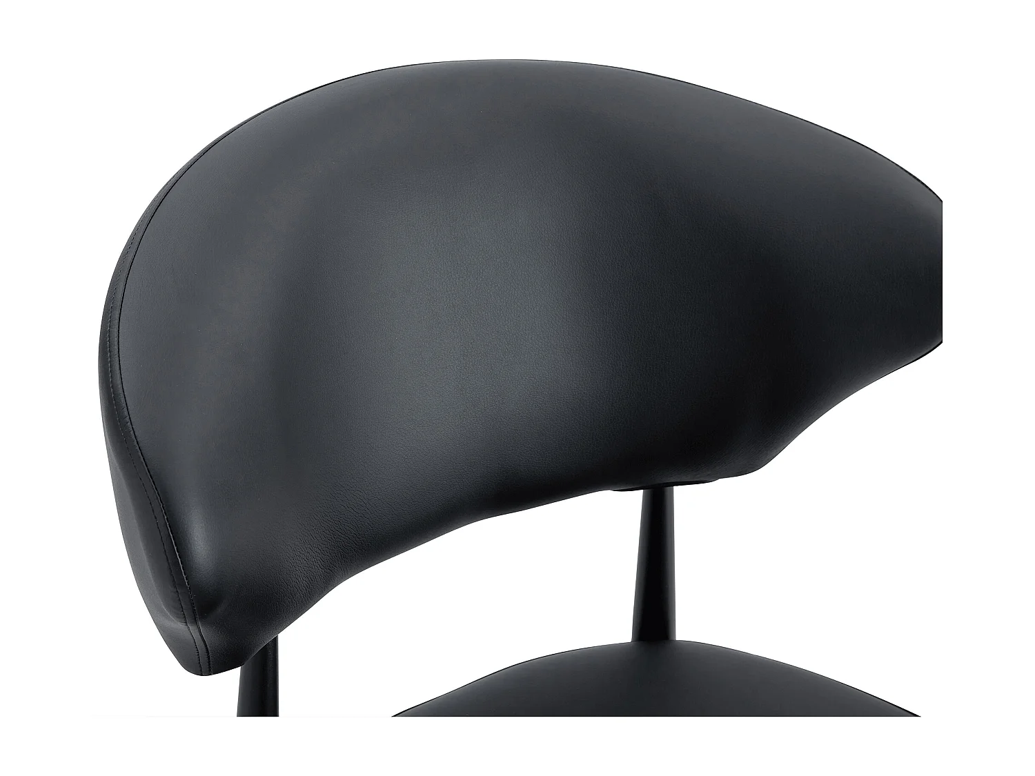 Set di 2 sedie in PU nero con schienale curvo - Design minimalista