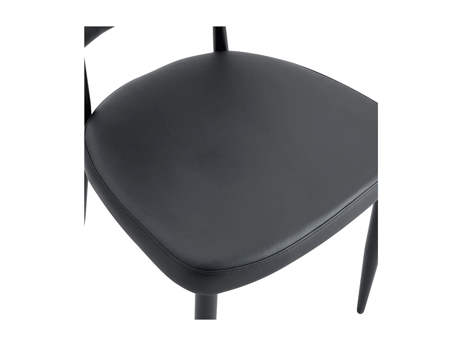 Set di 2 sedie in PU nero con schienale curvo - Design minimalista