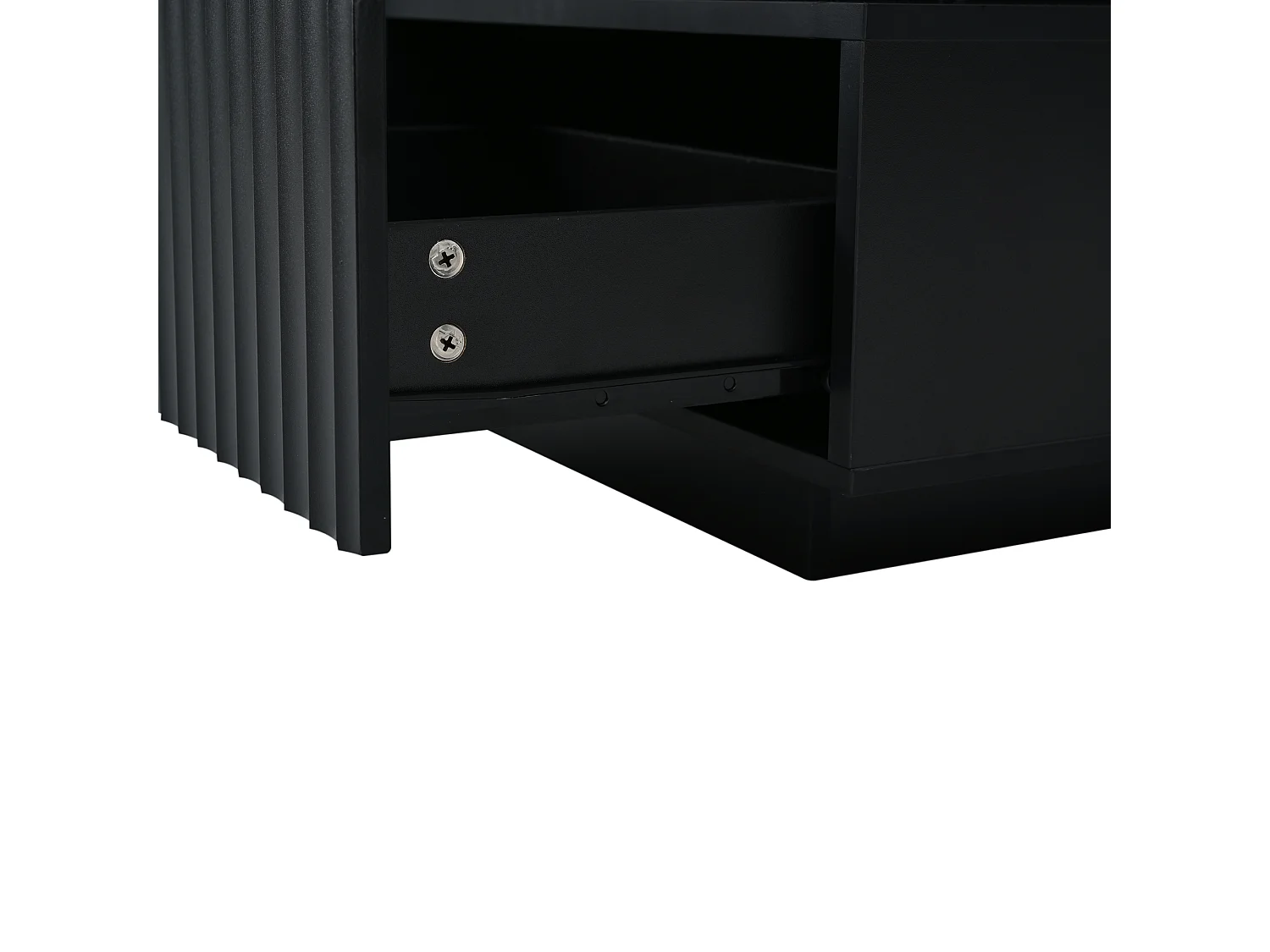 Table basse 100 x 50 x 45 cm avec 2 tiroirs et LED - Noir