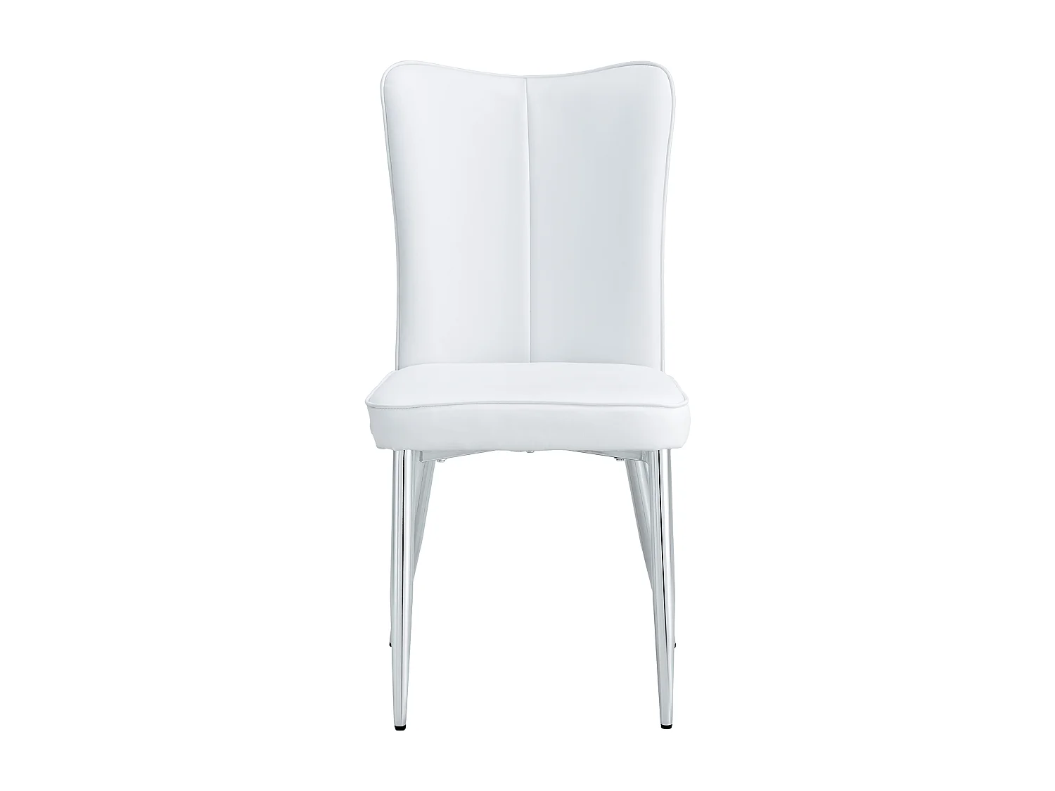 Set di 2 sedie in PU bianco con gambe in metallo argentato