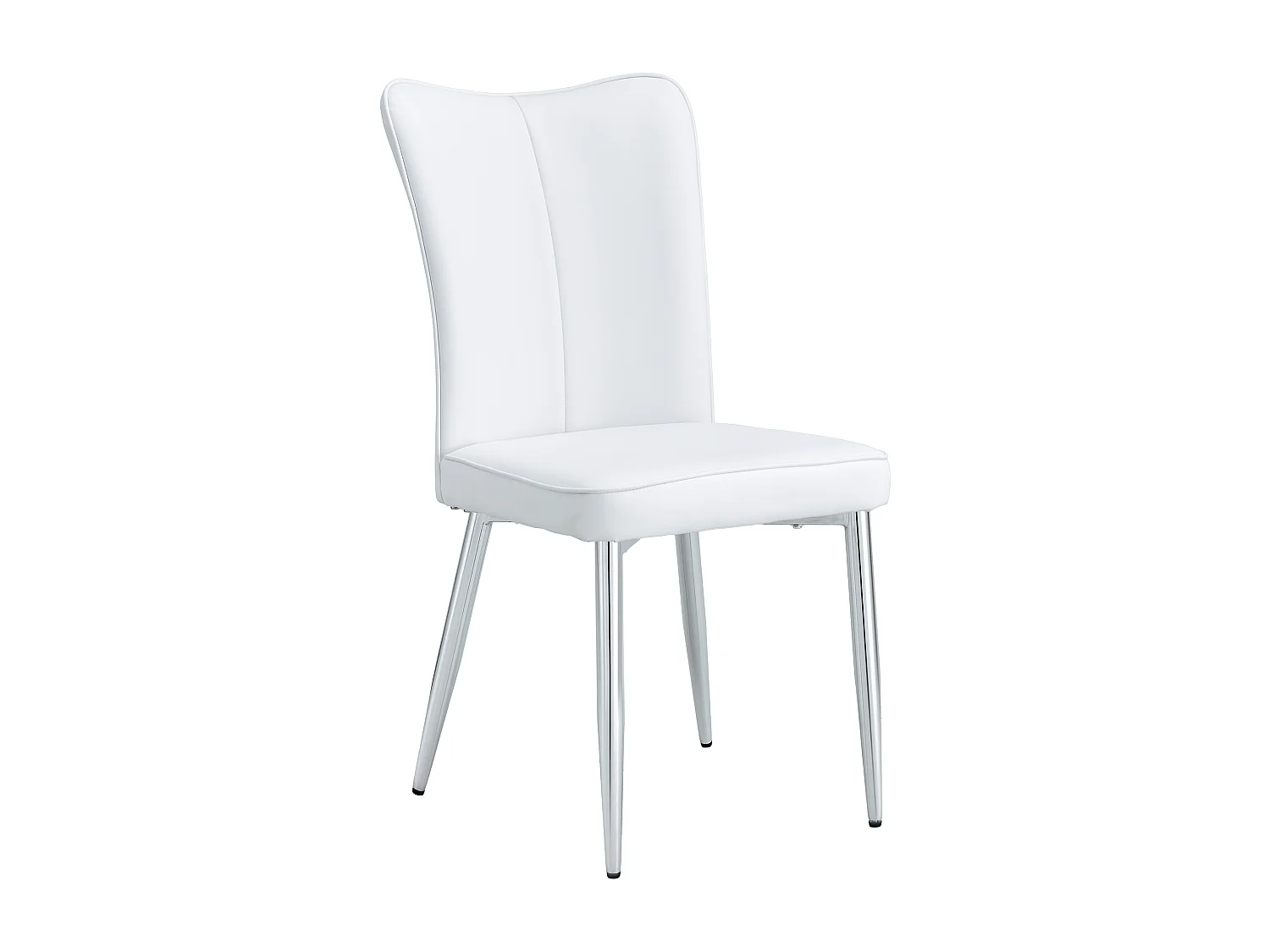 Set di 2 sedie in PU bianco con gambe in metallo argentato
