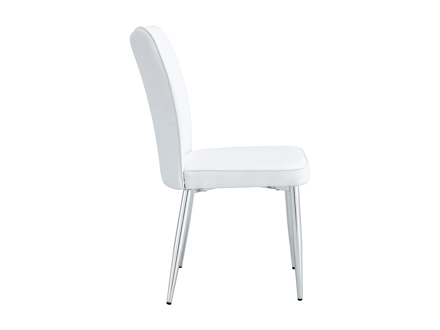 Set di 2 sedie in PU bianco con gambe in metallo argentato