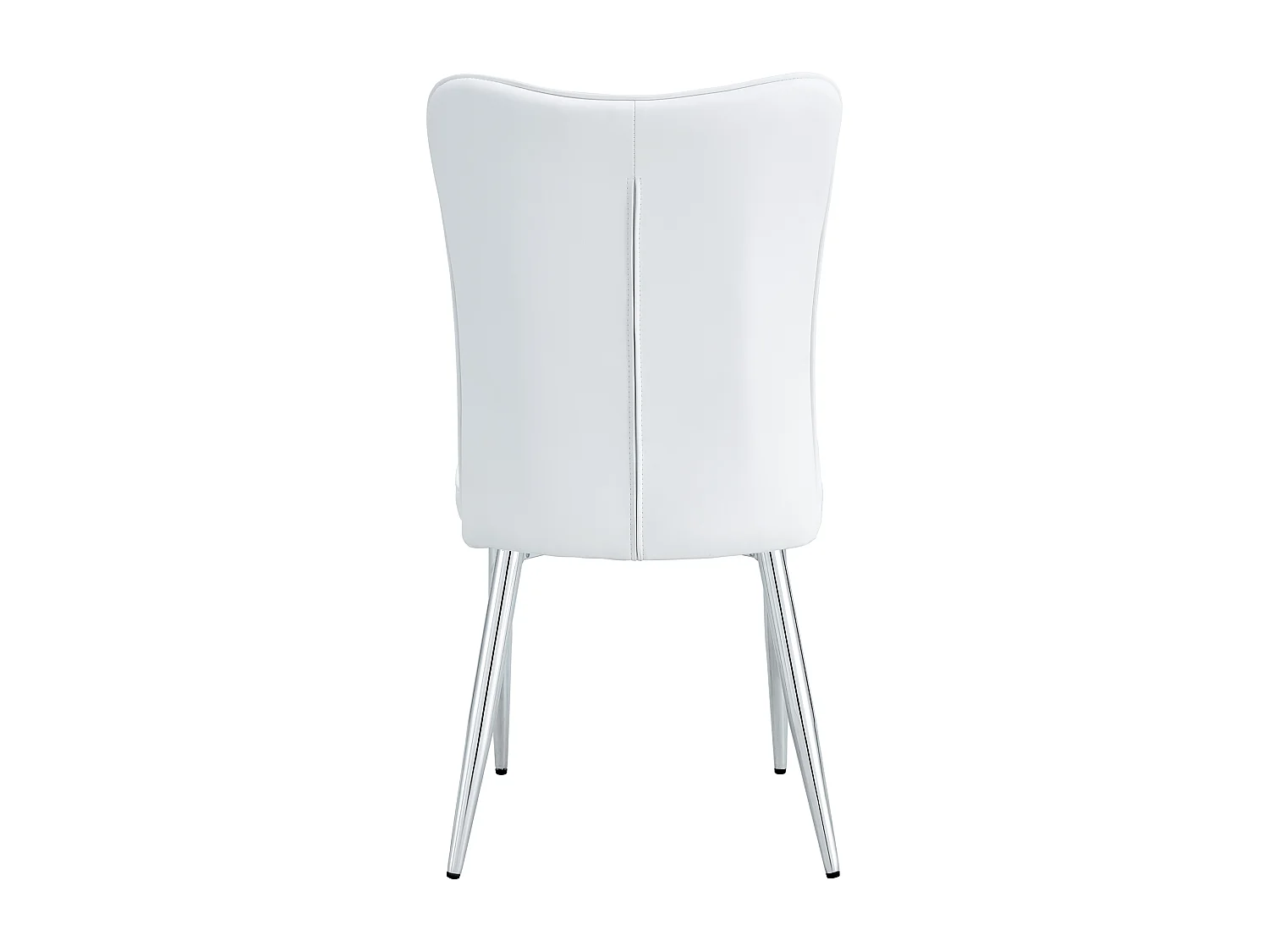Set di 2 sedie in PU bianco con gambe in metallo argentato