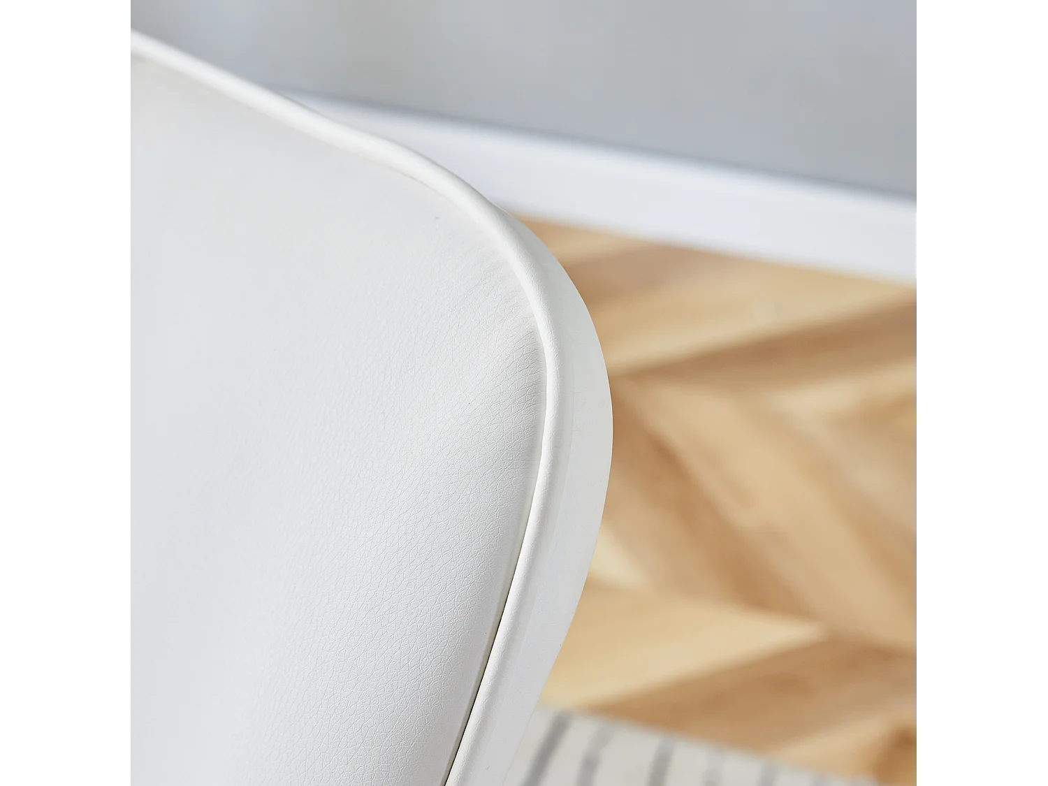 Set di 2 sedie in PU bianco con gambe in metallo argentato