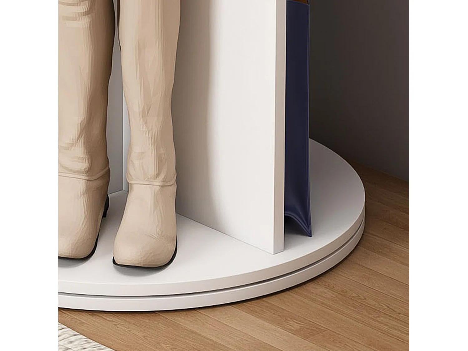 Tour à chaussures rotative avec 6 niveaux - Pour 24 paires - Blanc 60x60x161 cm