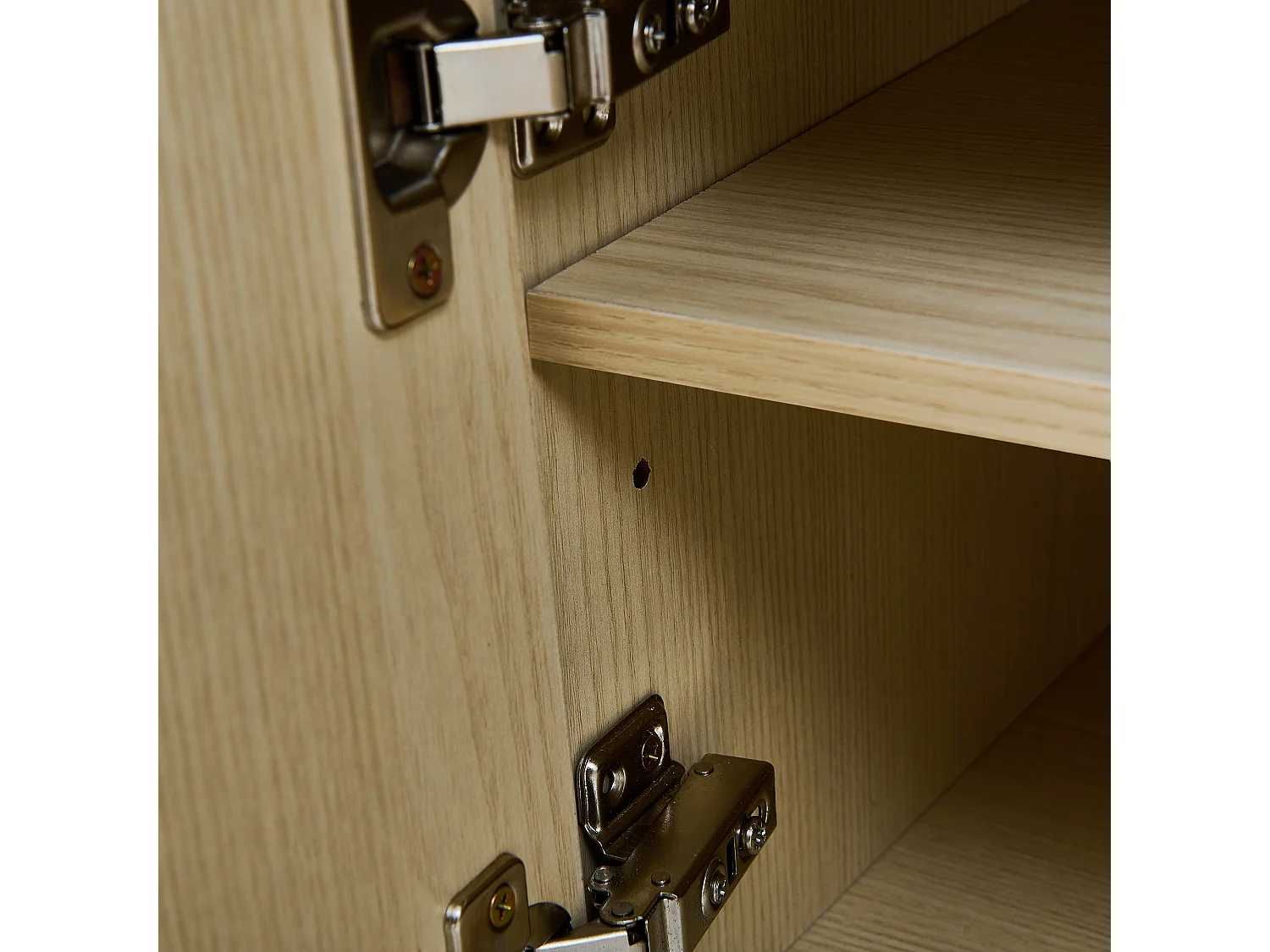 Vestiaire avec banc , 4 crochets et 2 portes - Pieds en métal - Naturel clair