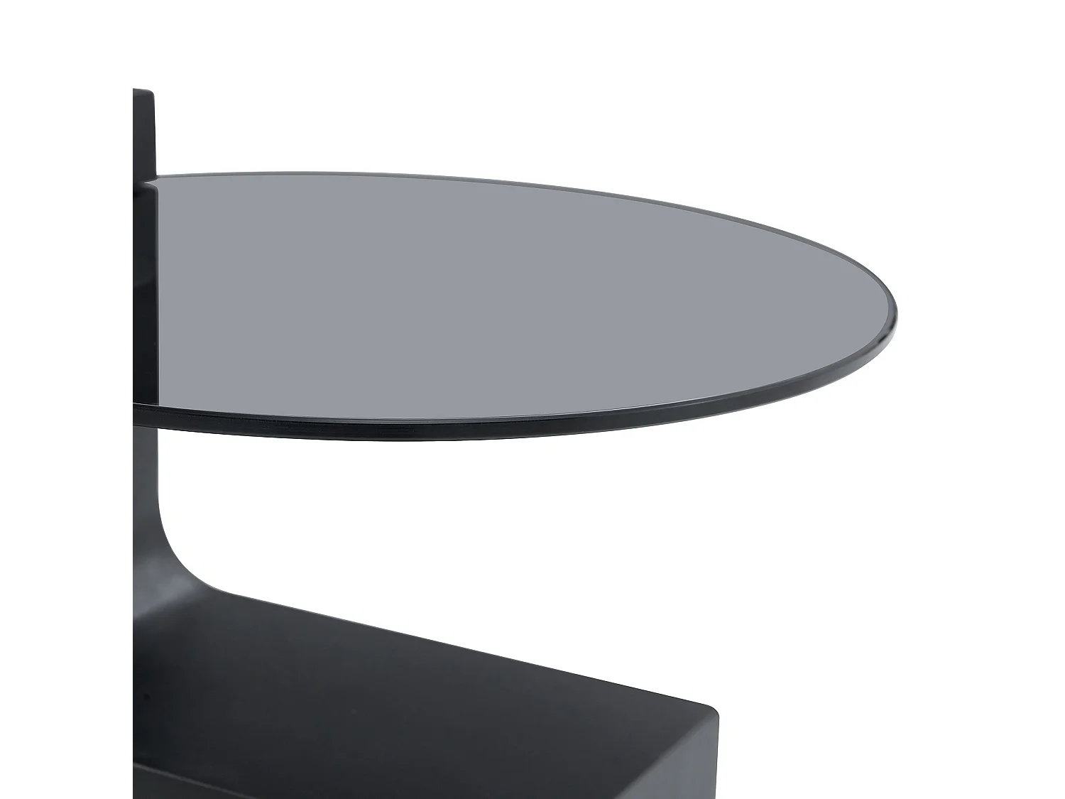 Set van 2 salontafels - Ronde tafels met marmerlook - MDF-hout + glas - Wit en zwart