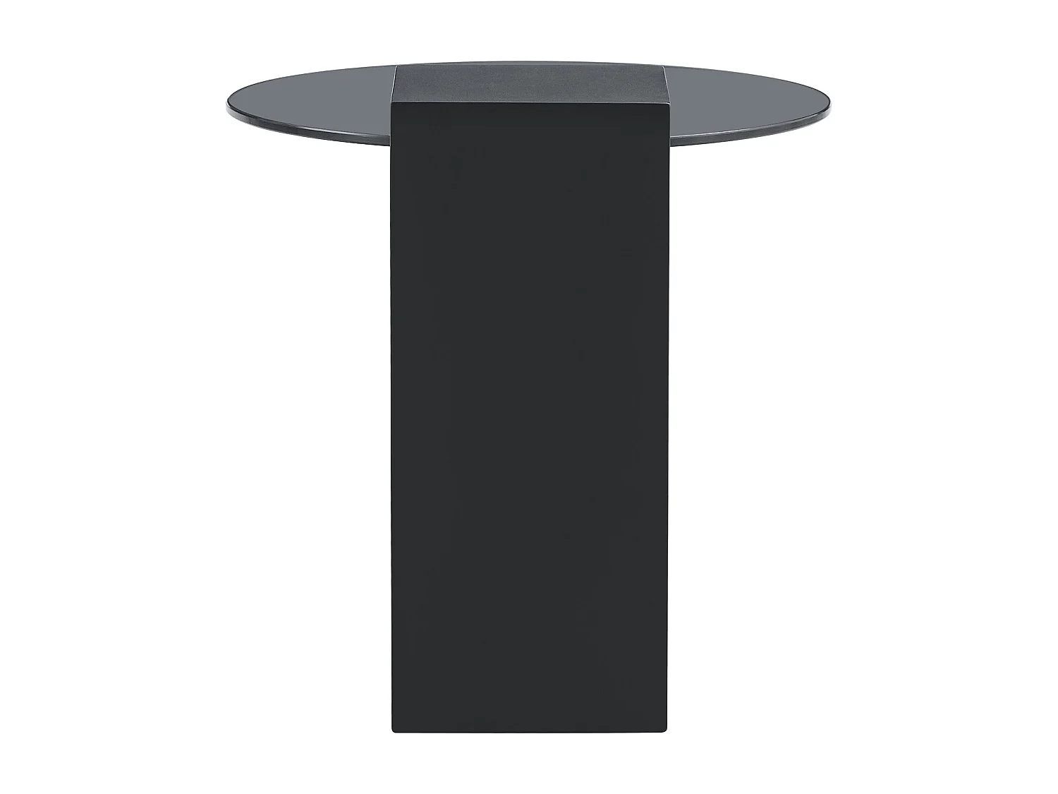 Set van 2 salontafels - Ronde tafels met marmerlook - MDF-hout + glas - Wit en zwart