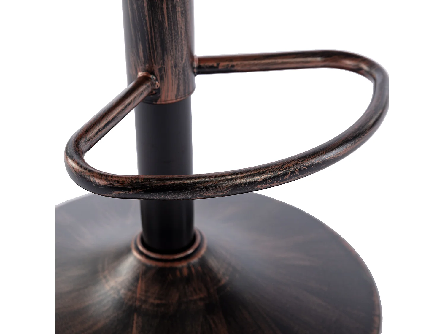 Lot de 2 tabourets réglables - Cadre en métal et dossier en rotin - Coussin beige en lin