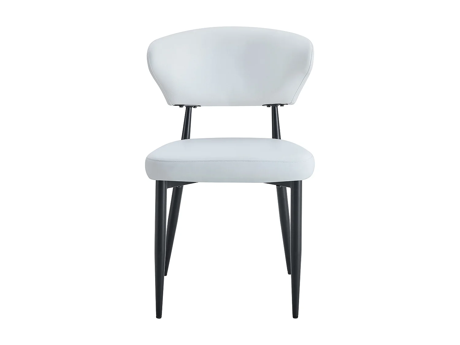 Set di 2 sedie in PU bianco con schienale curvo - Design minimalista