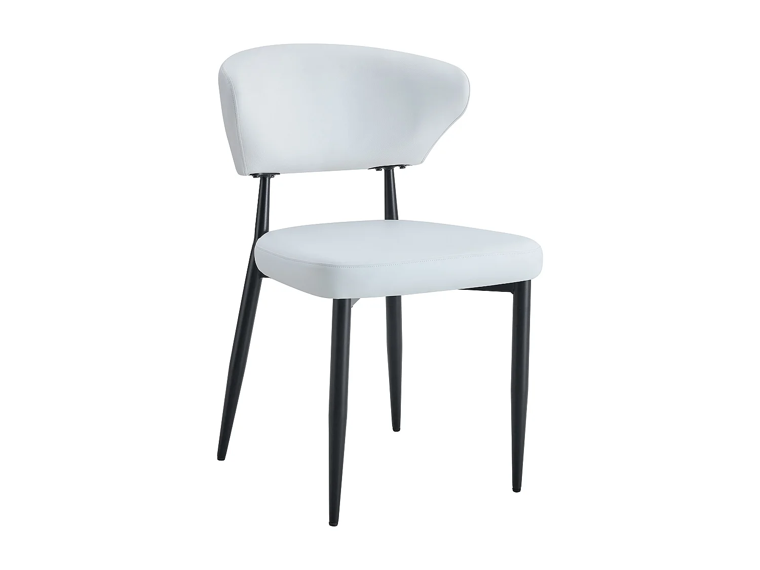 Set di 2 sedie in PU bianco con schienale curvo - Design minimalista