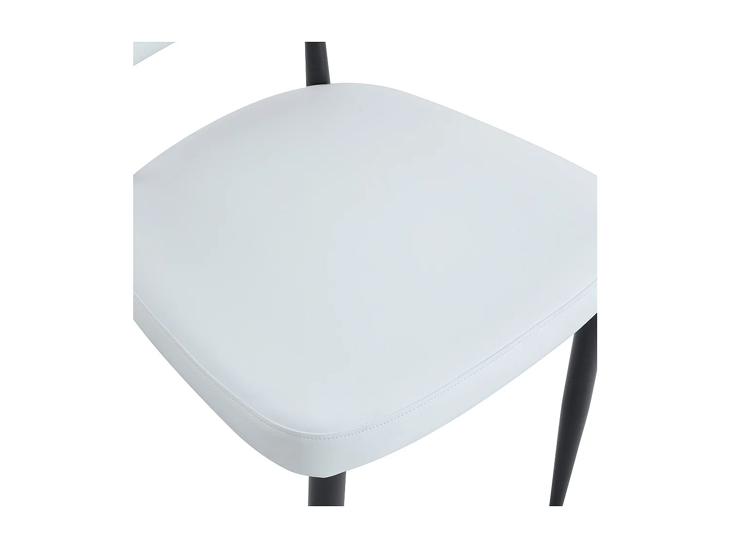 Set di 2 sedie in PU bianco con schienale curvo - Design minimalista