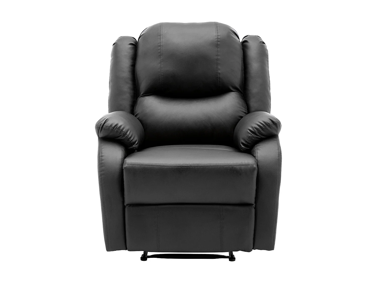 Fauteuil d'appoint en simili cuir PU noir - Avec poches latérales et pédales