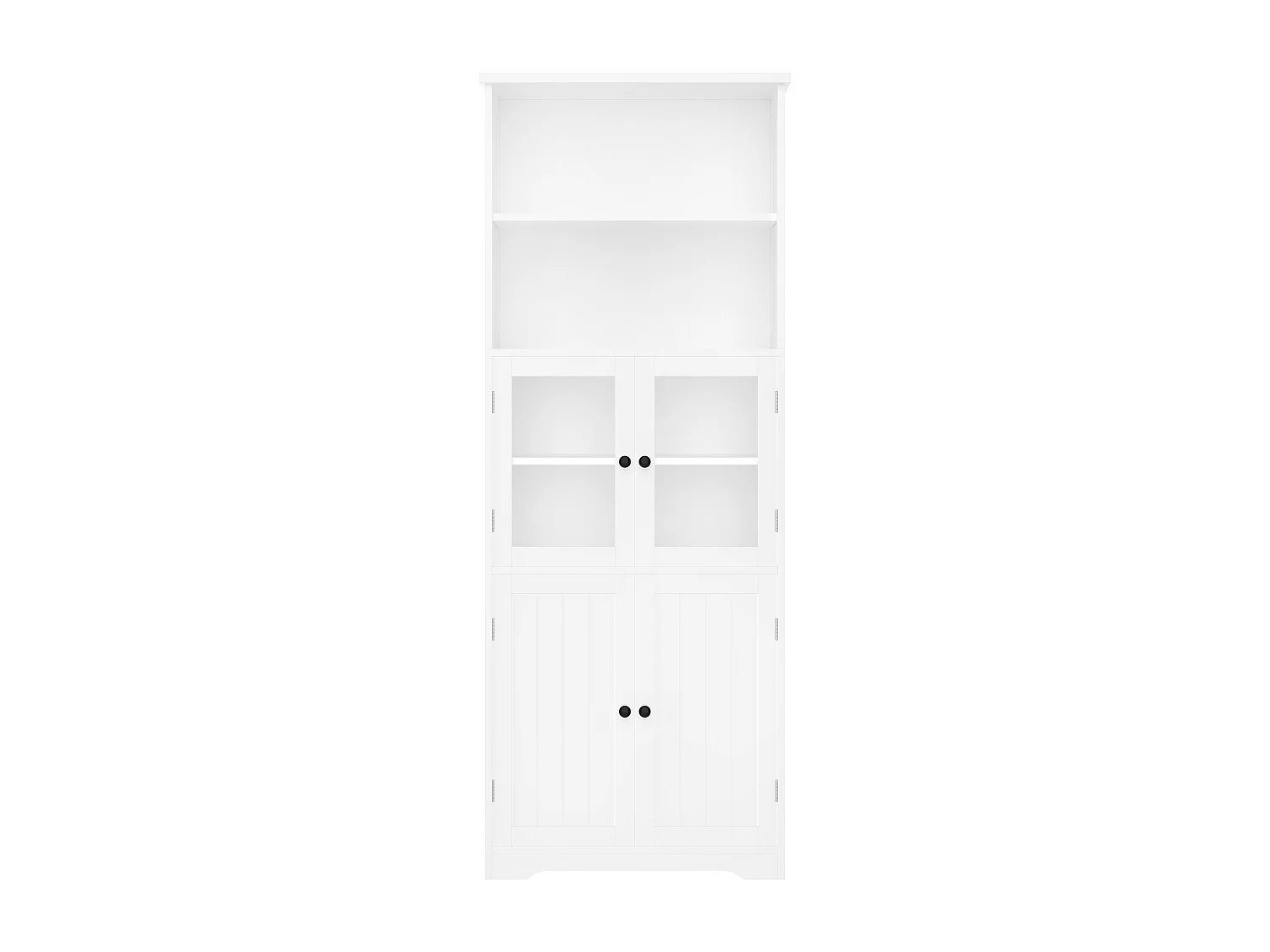 Armário alto para casa de banho com 4 portas - Madeira MDF - Branco