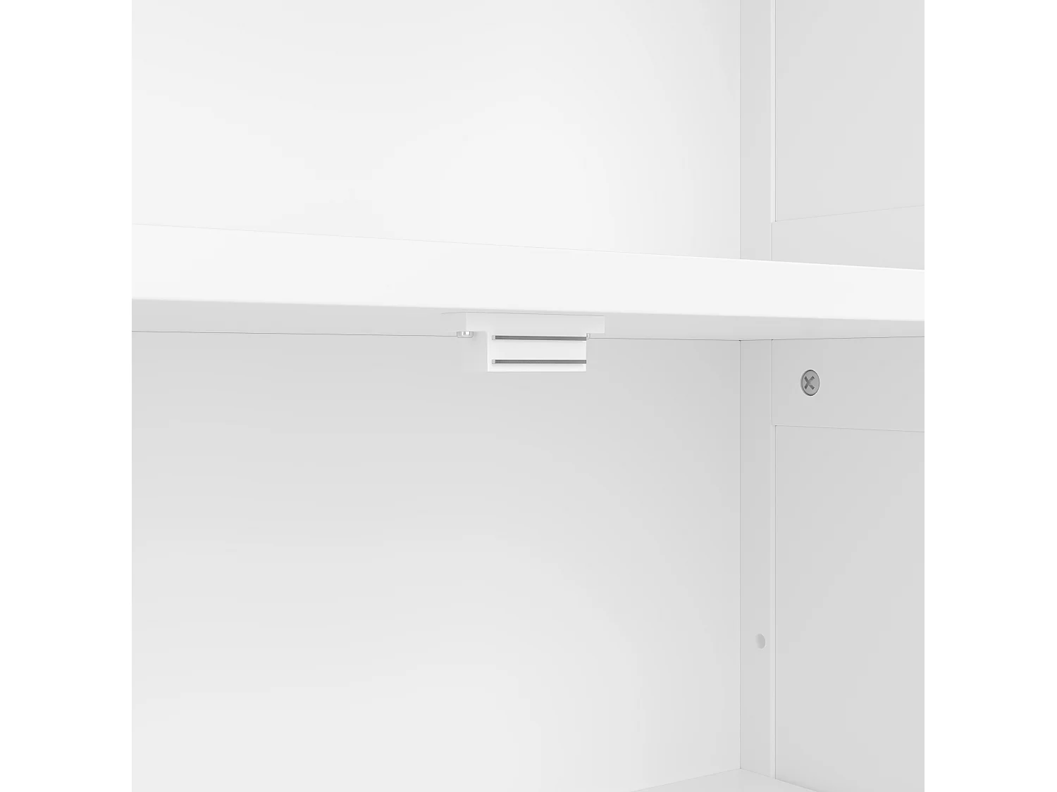 Armário alto para casa de banho com 4 portas - Madeira MDF - Branco