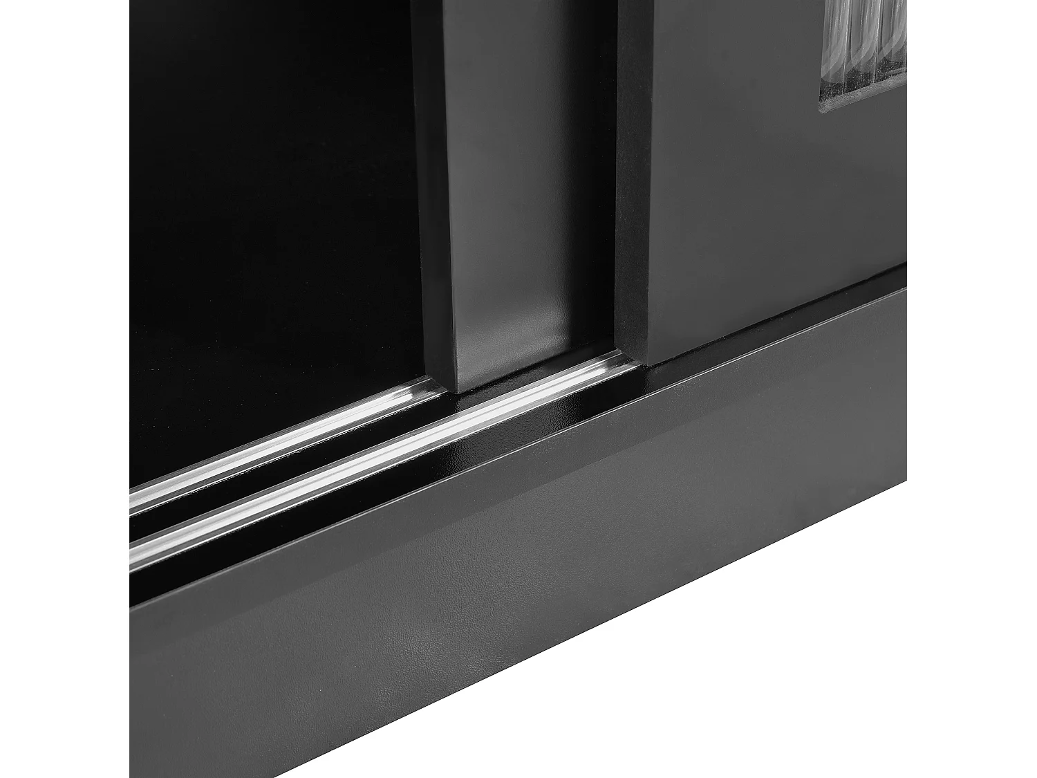 Meuble de bar pivotante avec 2 portes vitrée - Plateau réversible - Noir