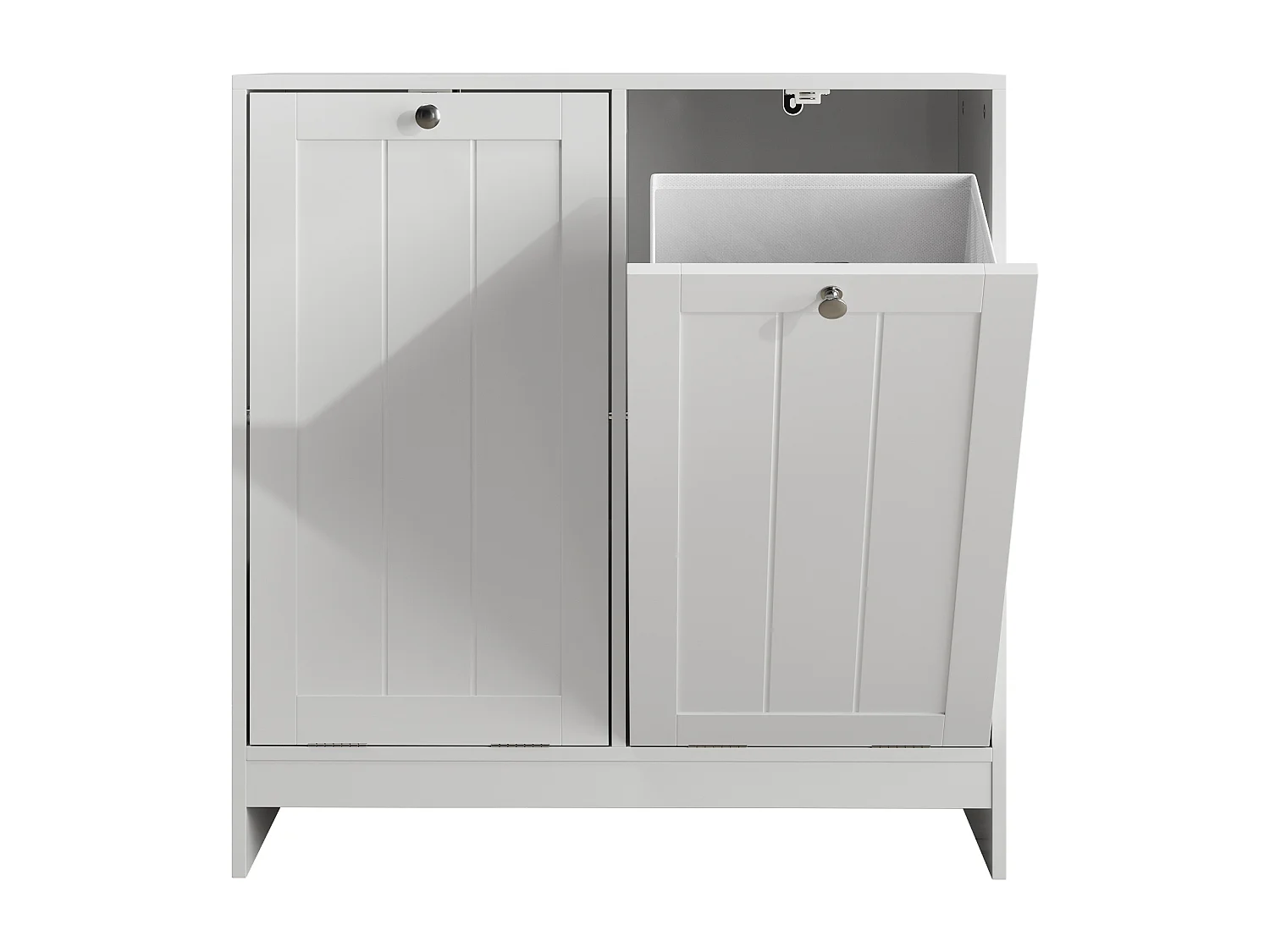 Kantelbare wasmand met uitneembare bak - MDF-hout - Wit