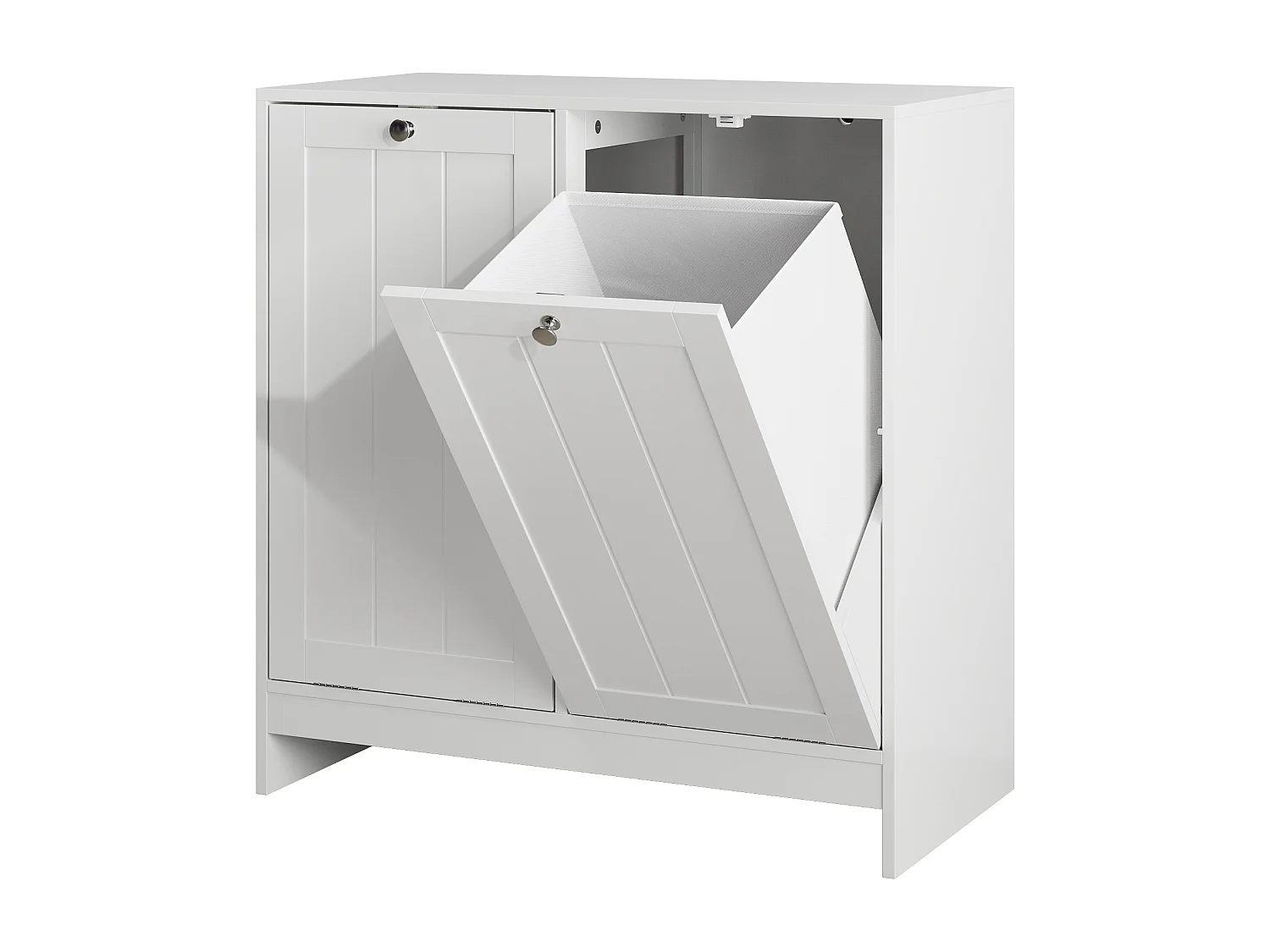 Kantelbare wasmand met uitneembare bak - MDF-hout - Wit