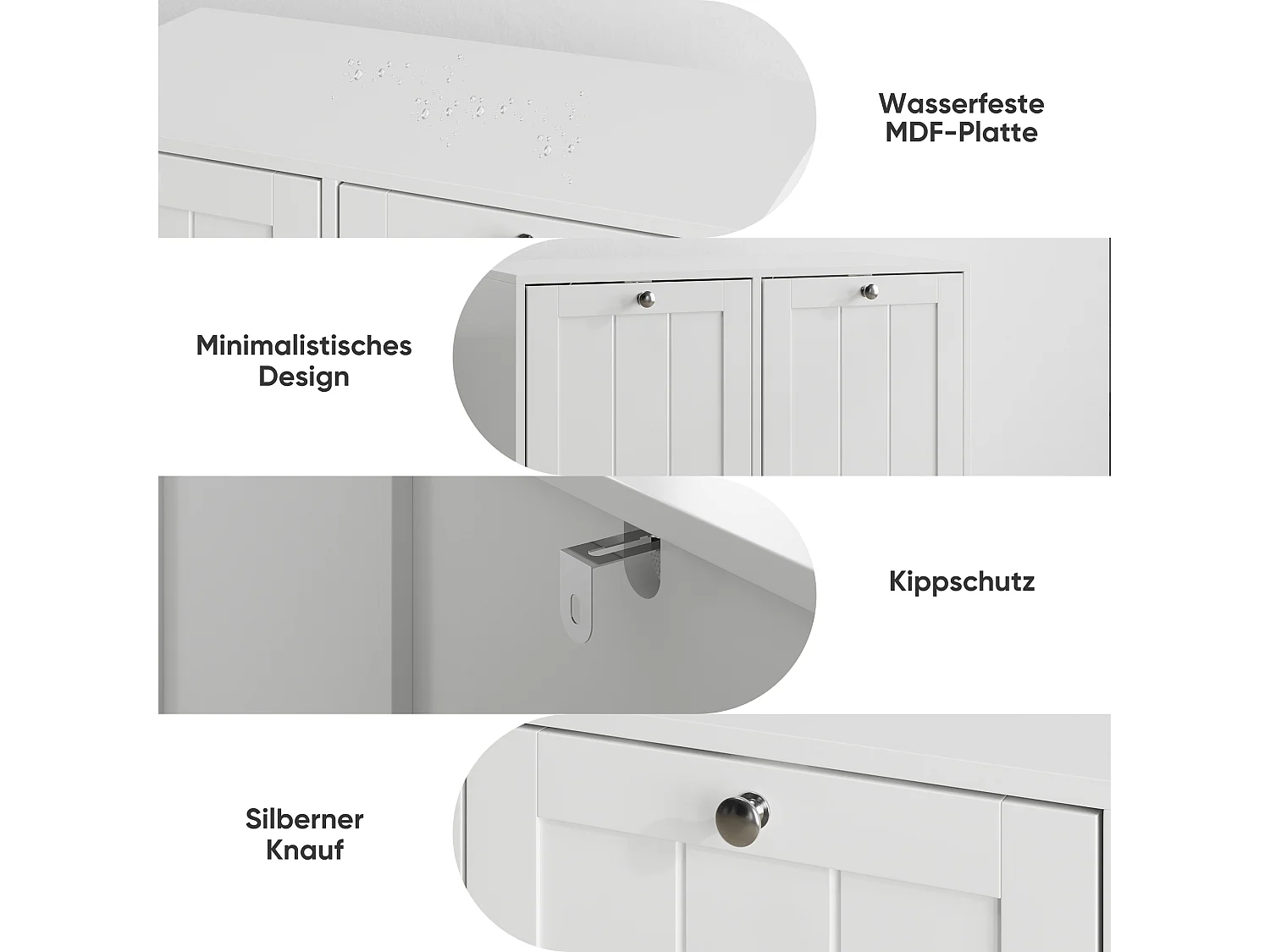 Kantelbare wasmand met uitneembare bak - MDF-hout - Wit