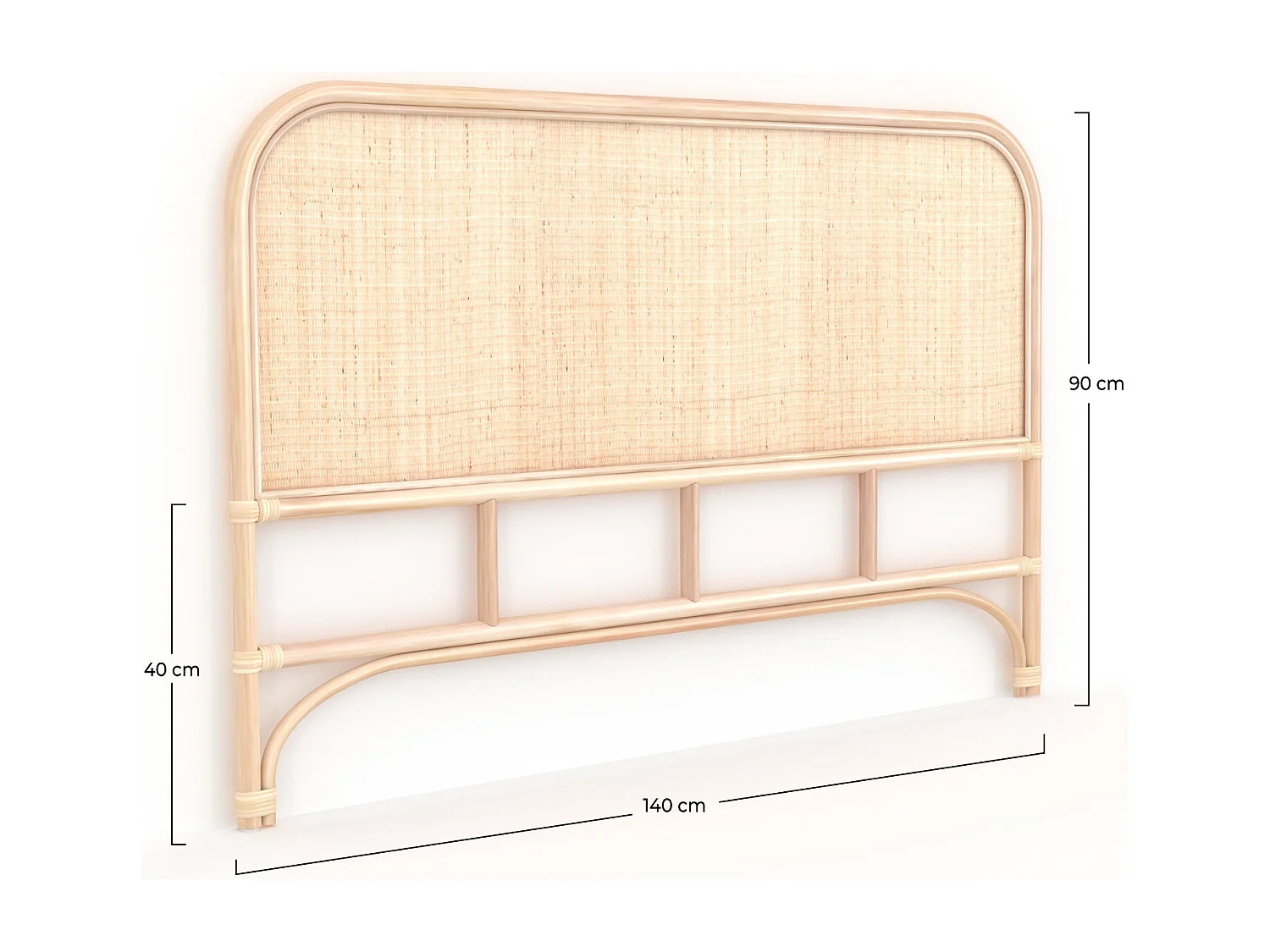 Tête de lit 140 cm en rotin naturel - Grace