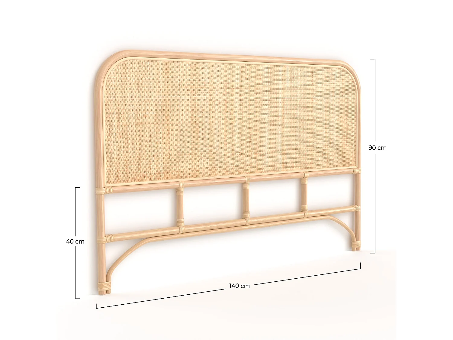 Cabecero de 140cm en ratán natural - Grace