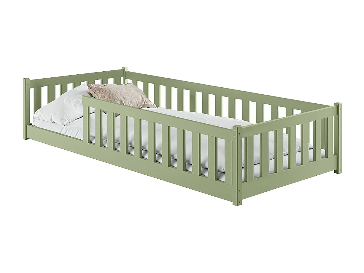 Vloerbed 90x200 inclusief lattenbodem Maya Olijf