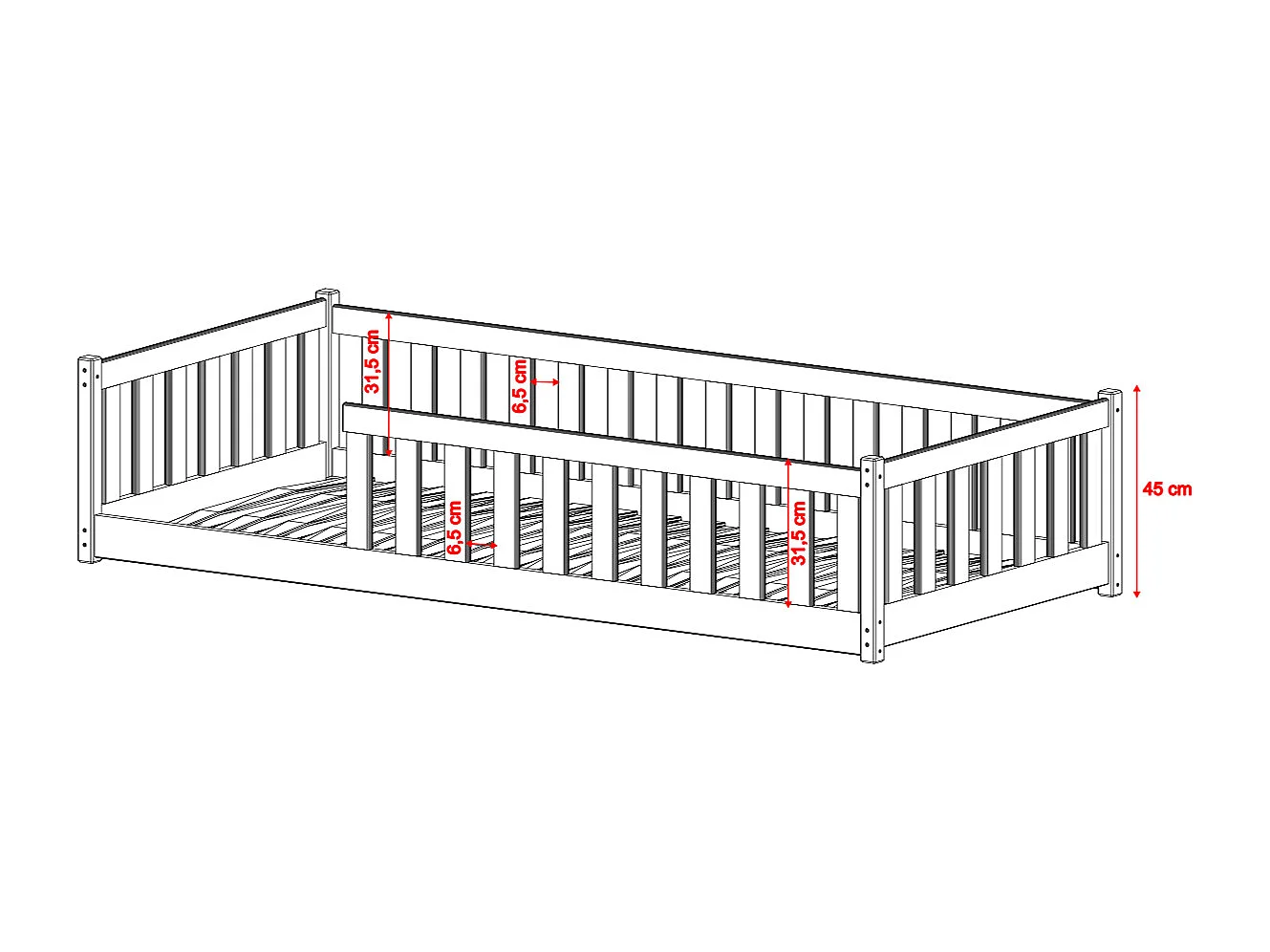 Vloerbed 90x200 inclusief lattenbodem Maya Olijf