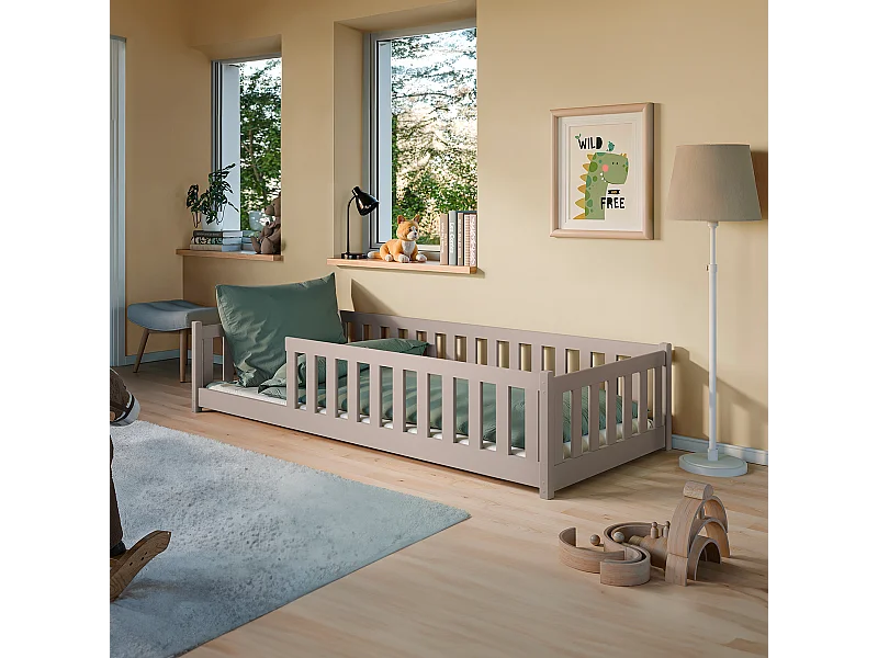 Lit au sol 90x200 sommier inclus Maya Cachemire