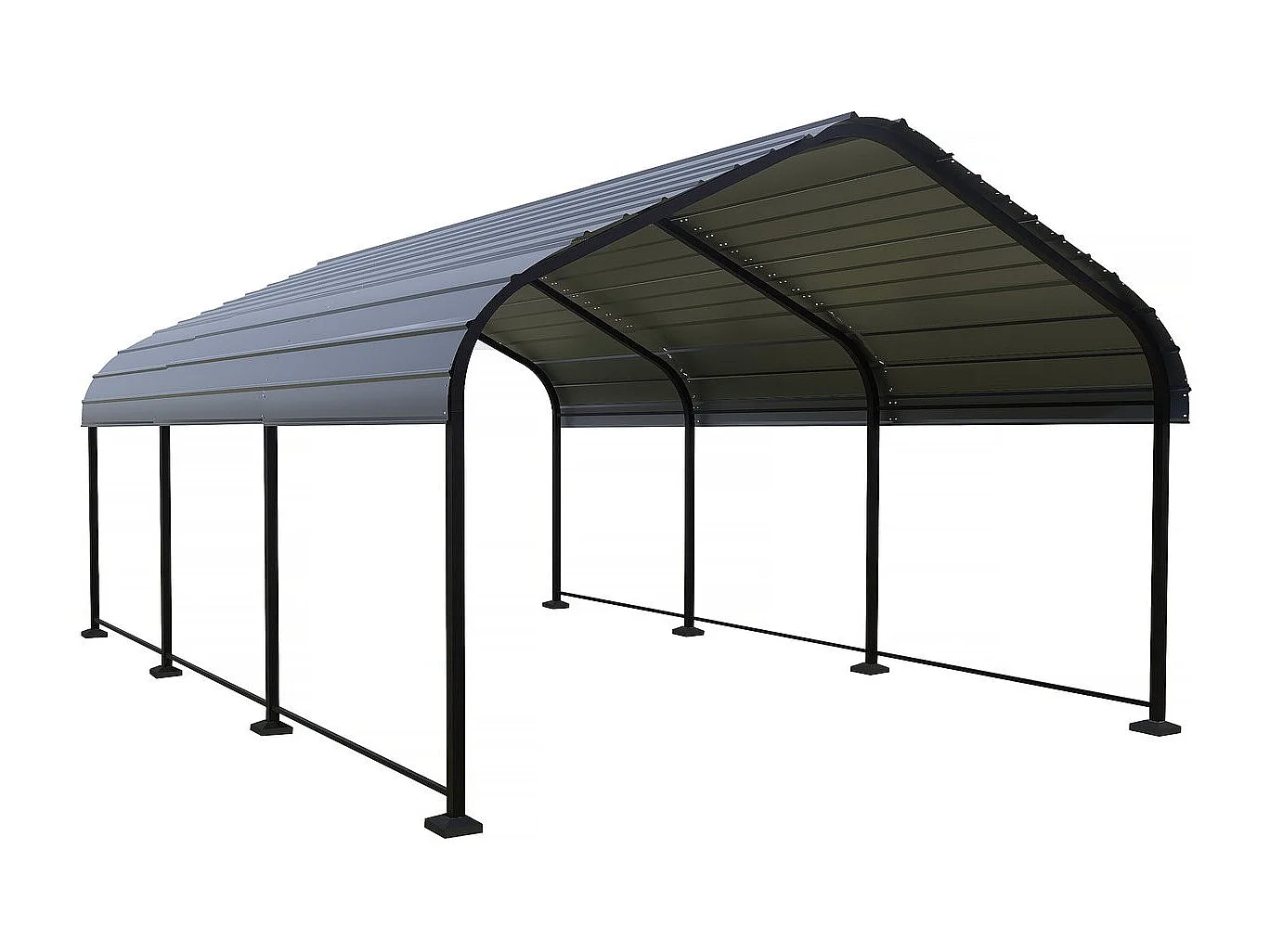 Carport abri de voiture en métal "Phoenix" - 13,5 m² - Gris