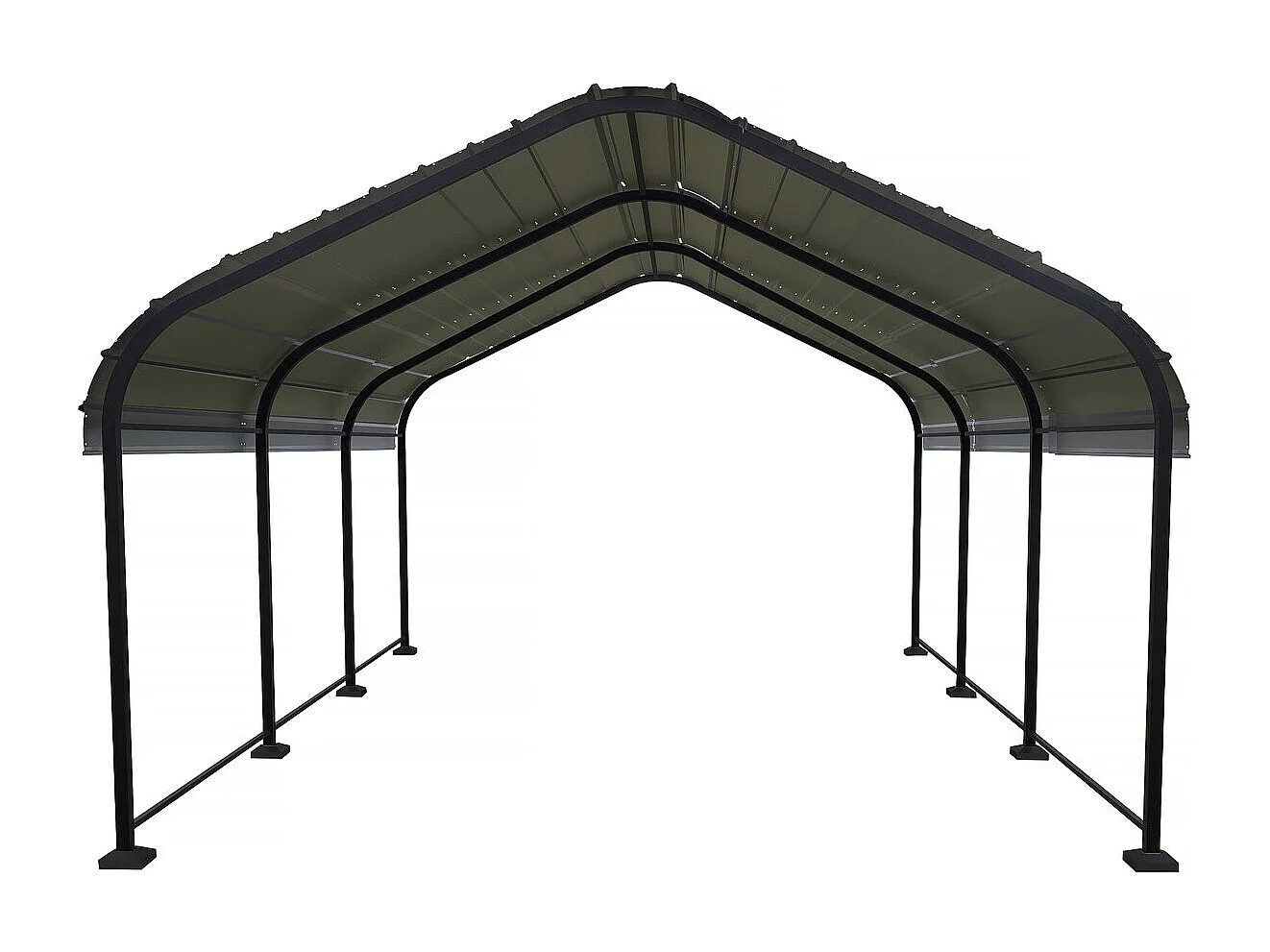 Carport abri de voiture en métal "Phoenix" - 13,5 m² - Gris