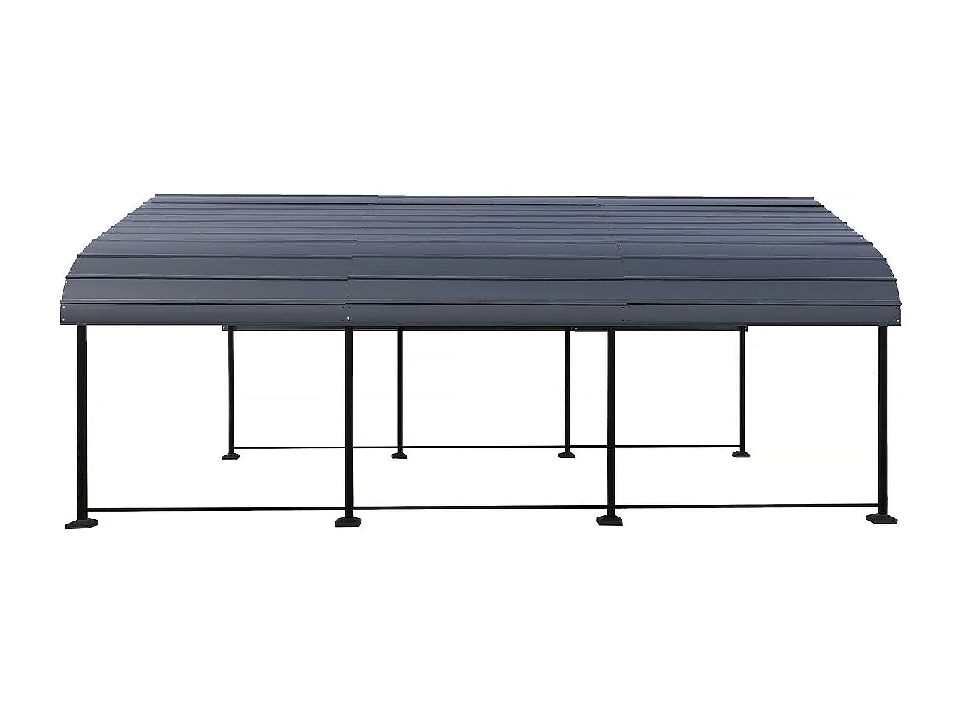 Carport abri de voiture en métal "Phoenix" - 13,5 m² - Gris