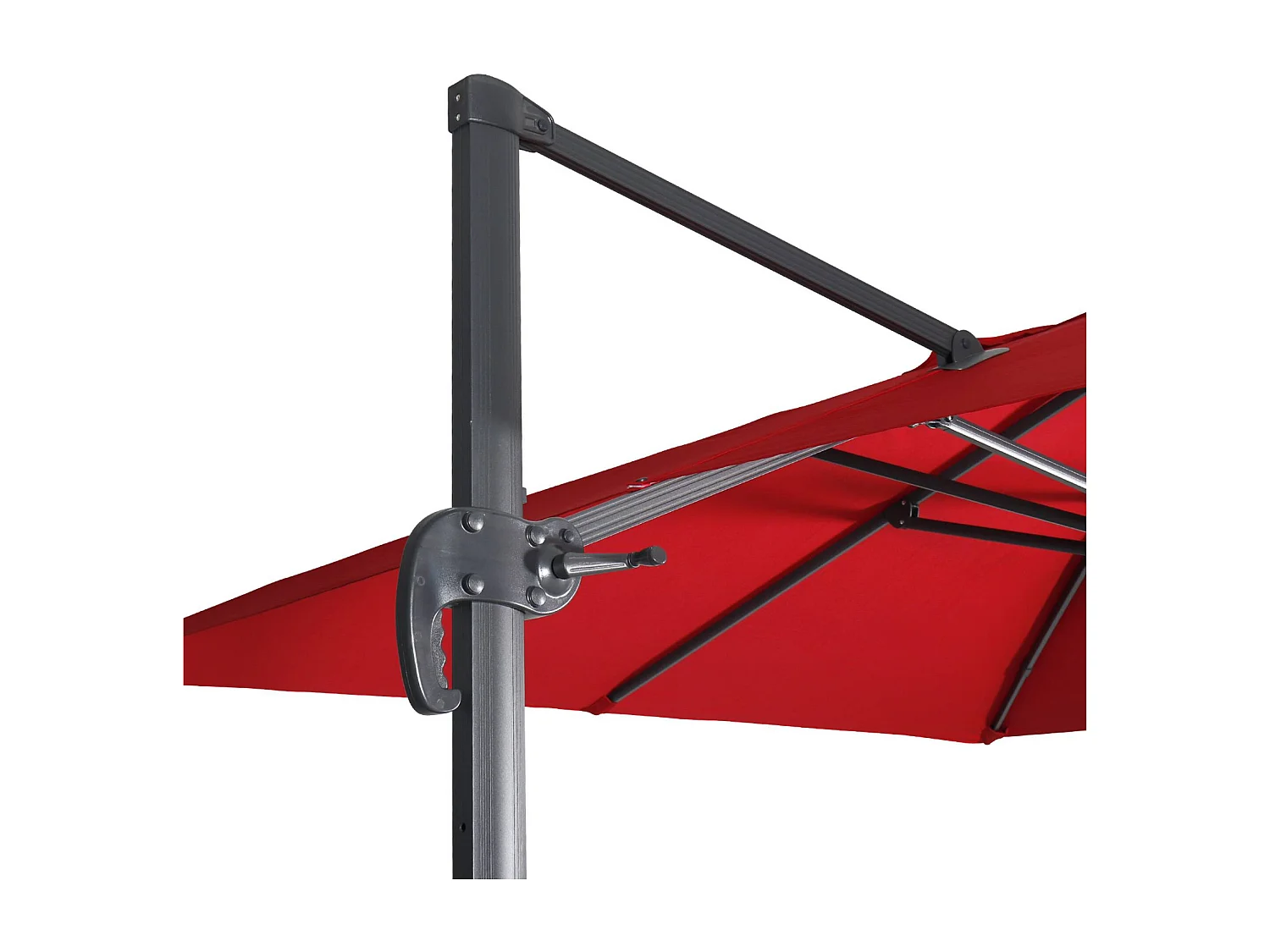 Ombrellone rettangolare eccentrico, 3x4m + piastre di zavorra 50x50cm,