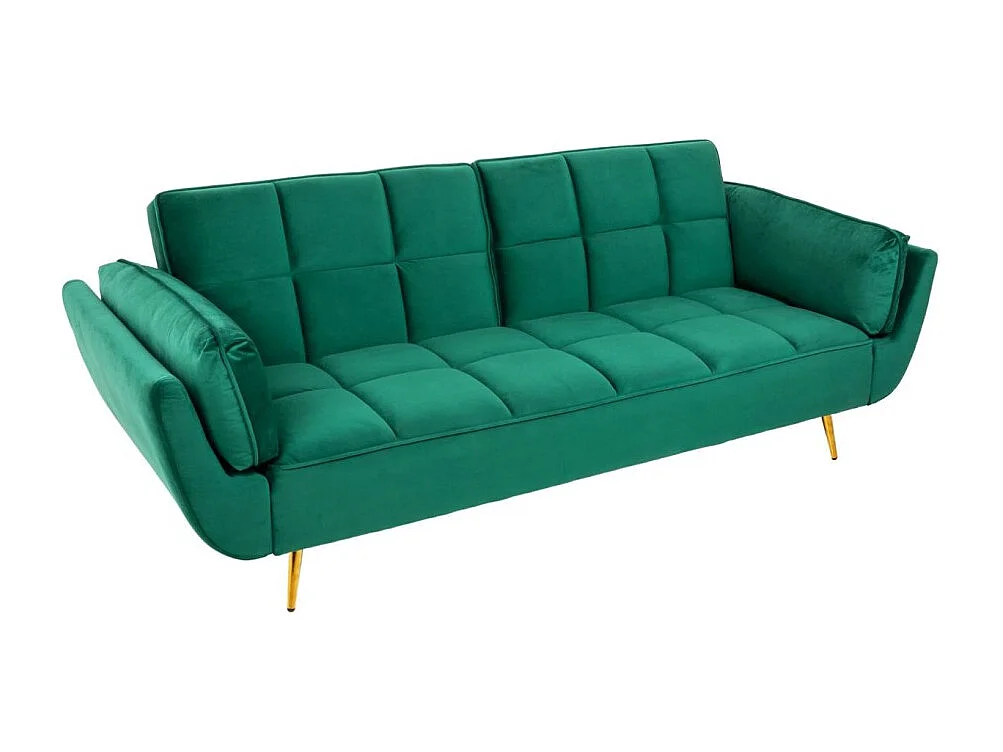 Sofa NEVISI in Smaragdgrün – Skandinavisches, umbaubares Samtsofa