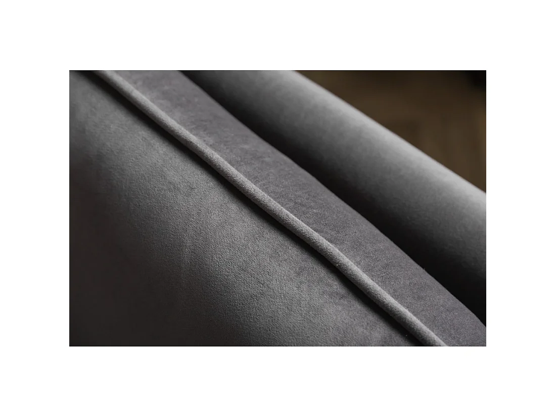 Sofa recht NEVISI grijs – Scandinavische converteerbare sofa in fluweel met zwarte metalen poten