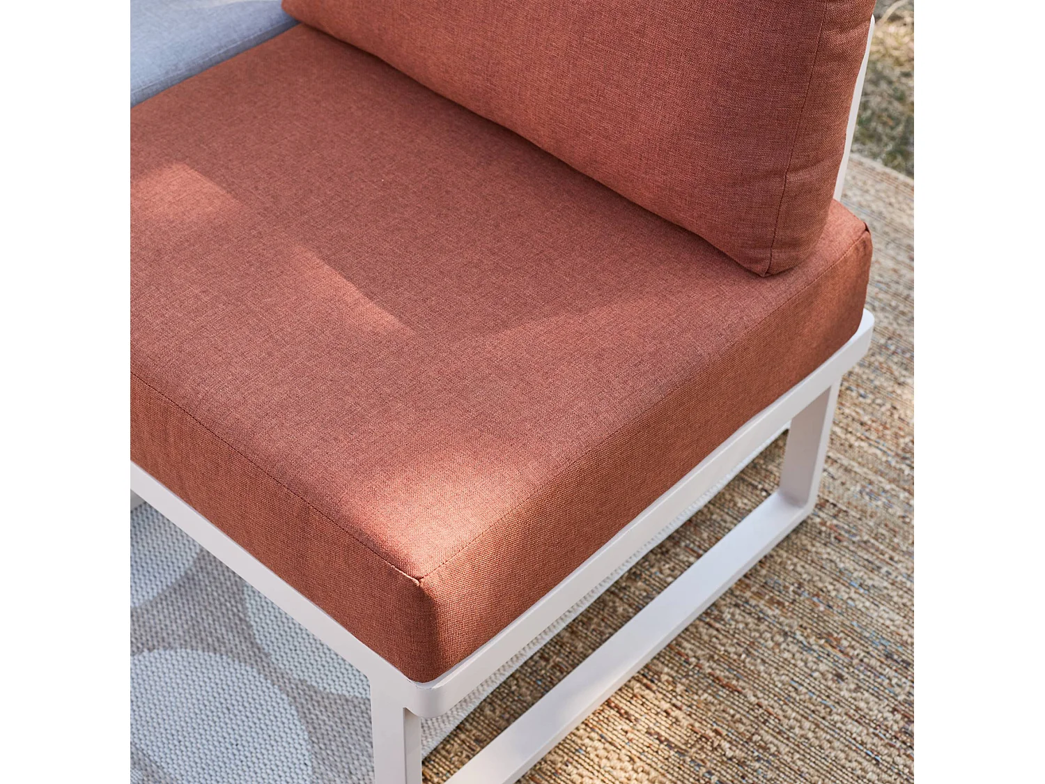 Salotto da giardino modulare in alluminio, 4 posti, terracotta