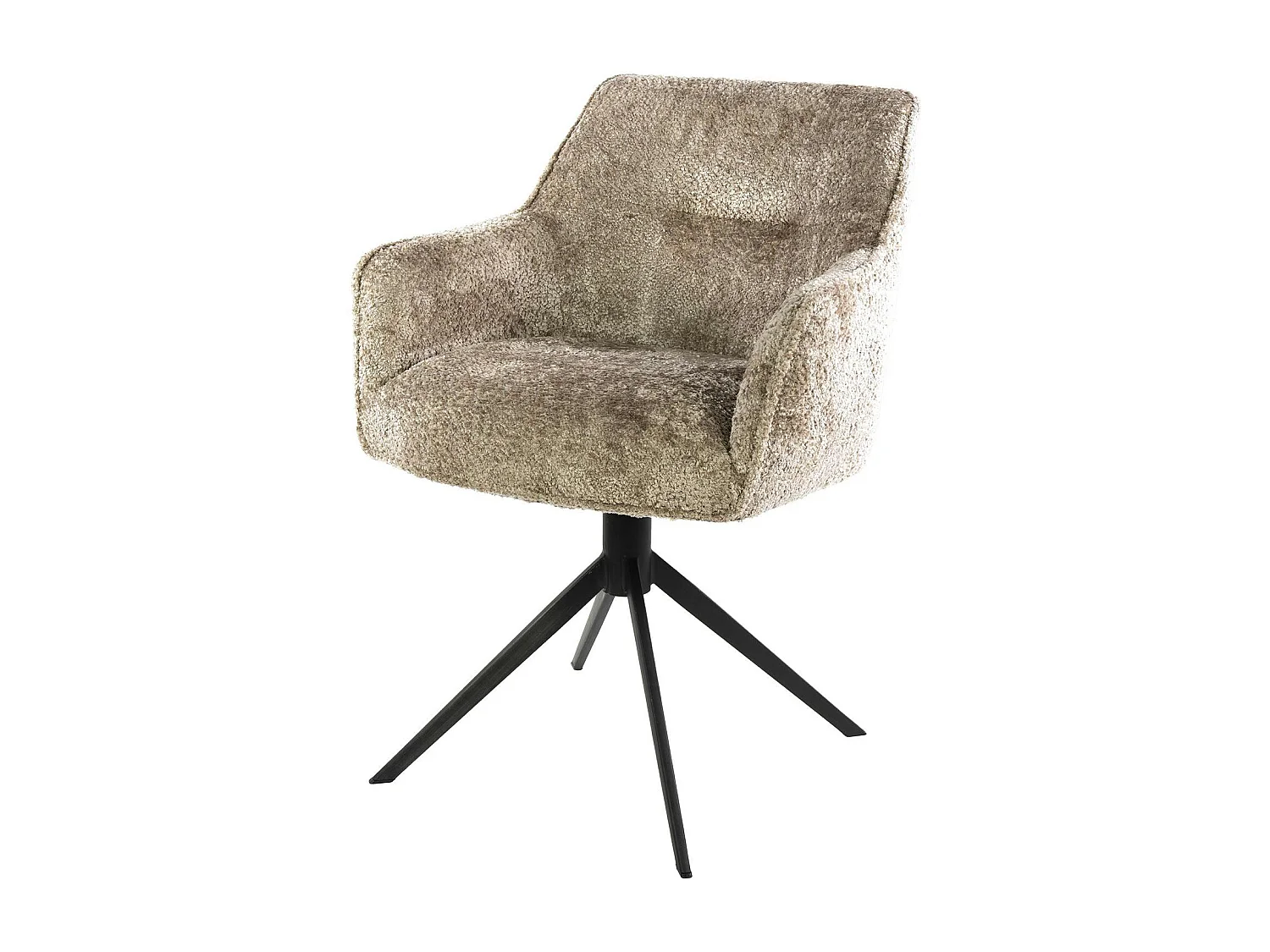 Fauteuil de table pivotant en bouclette douce sable (x2) MELBOURNE