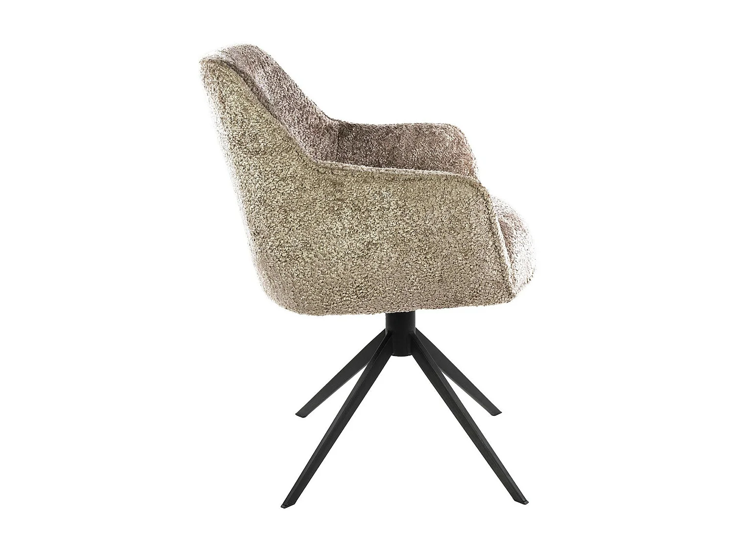 Fauteuil de table pivotant en bouclette douce sable (x2) MELBOURNE