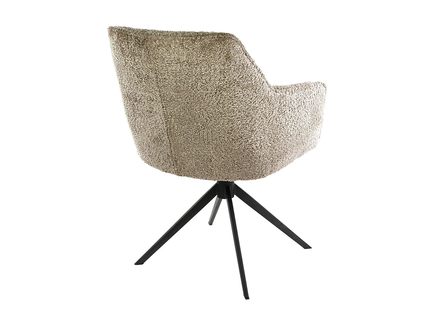 Fauteuil de table pivotant en bouclette douce sable (x2) MELBOURNE