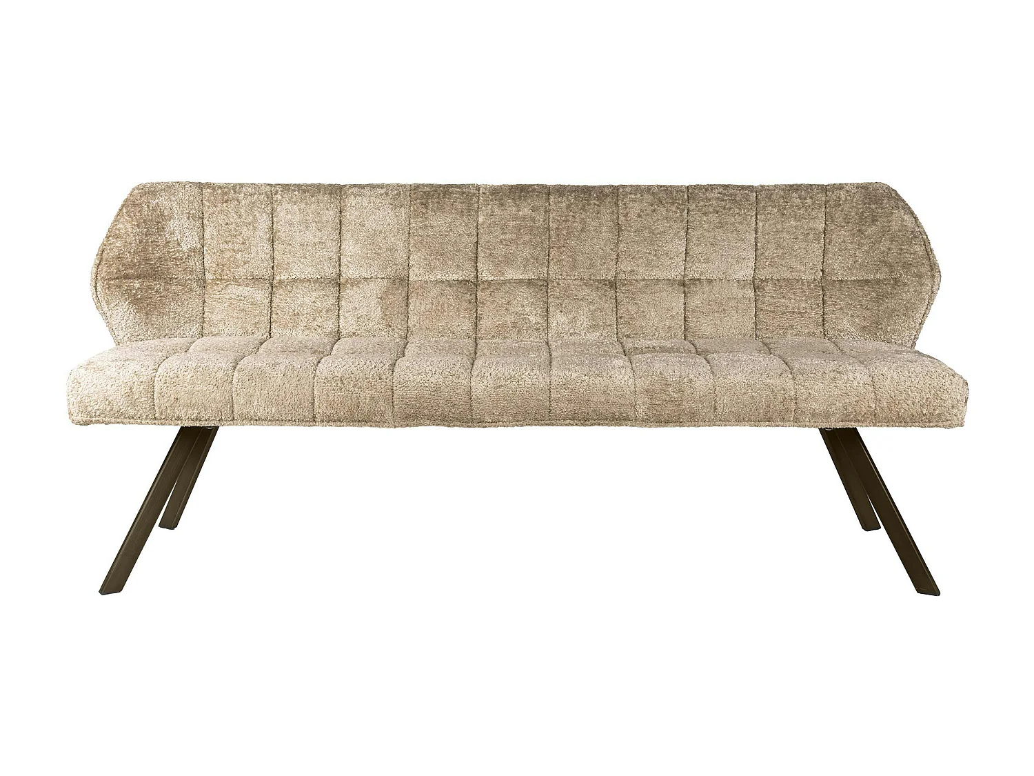 Banc de table beige bouclette pieds bronze 180 cm MELBOURNE