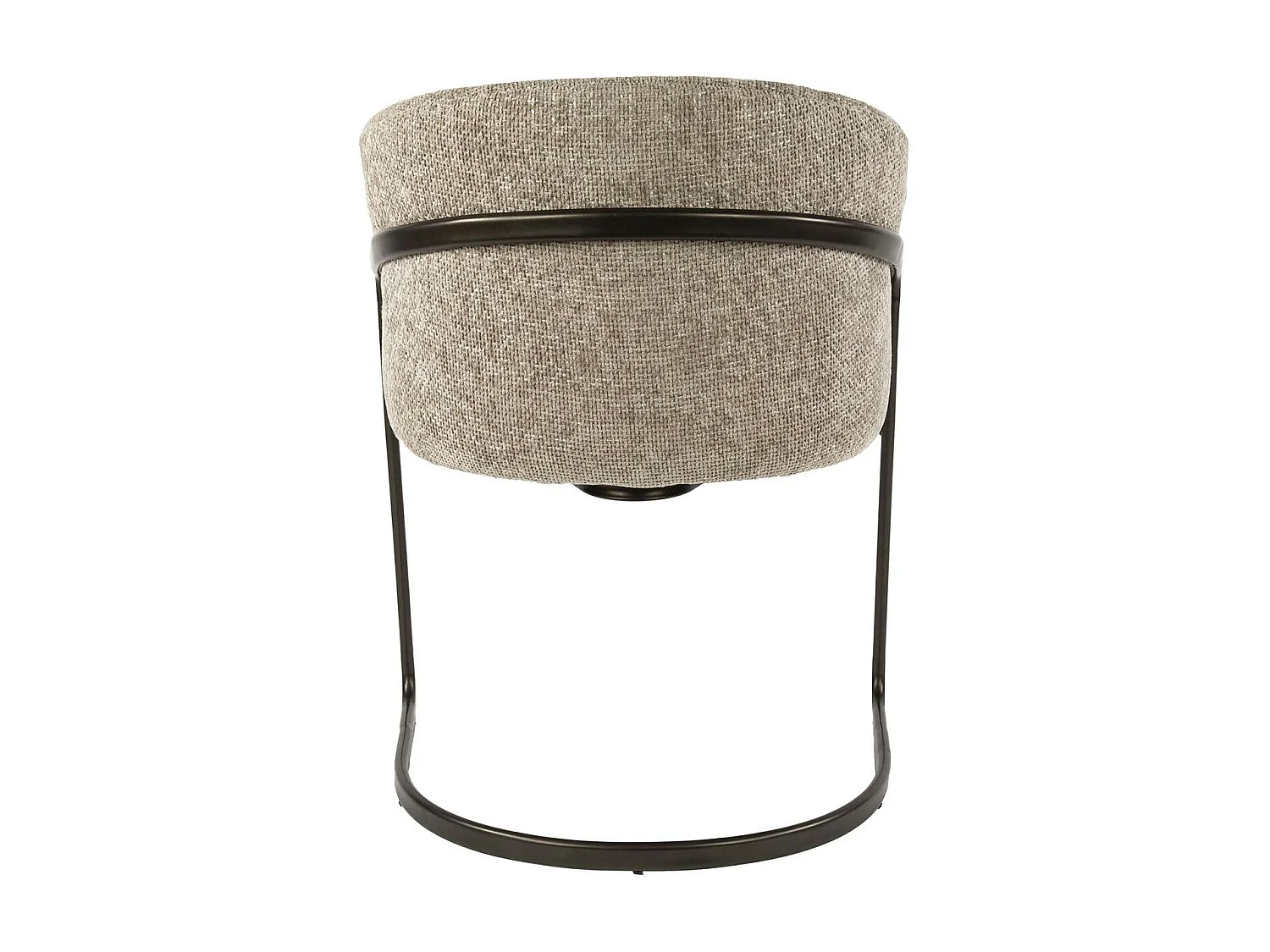 Fauteuil de table beige chenille pied luge bronze (lot de 2) ASCOLI