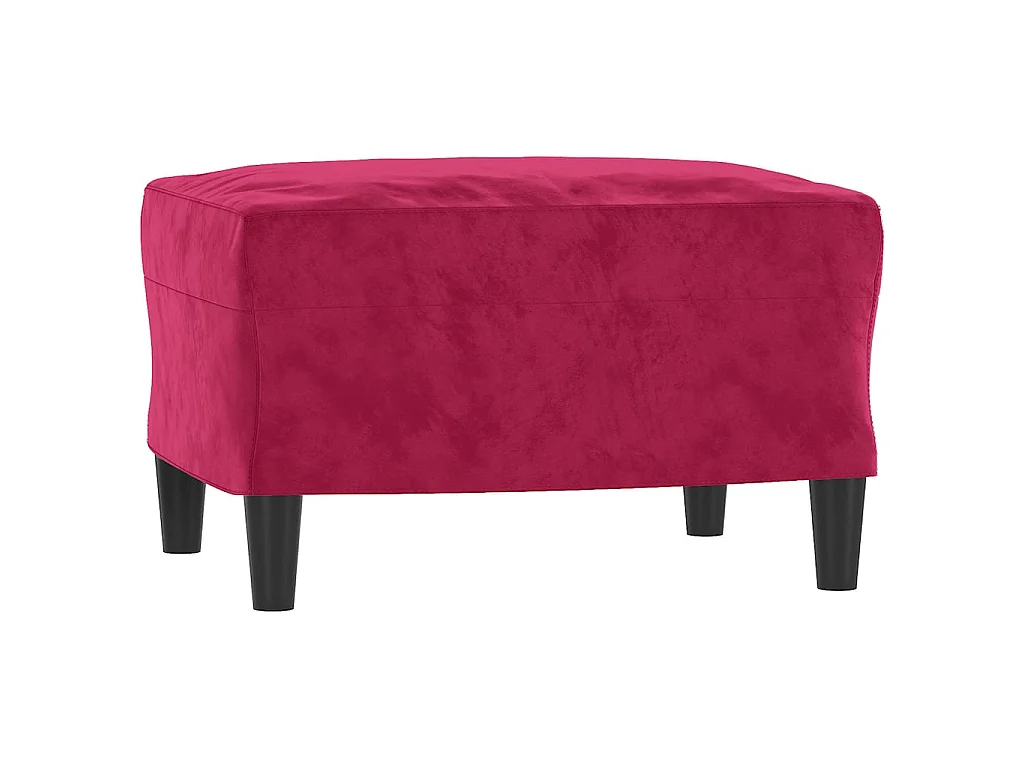 Set di Divani 3 pz con Cuscini Rosso Vino in Velluto