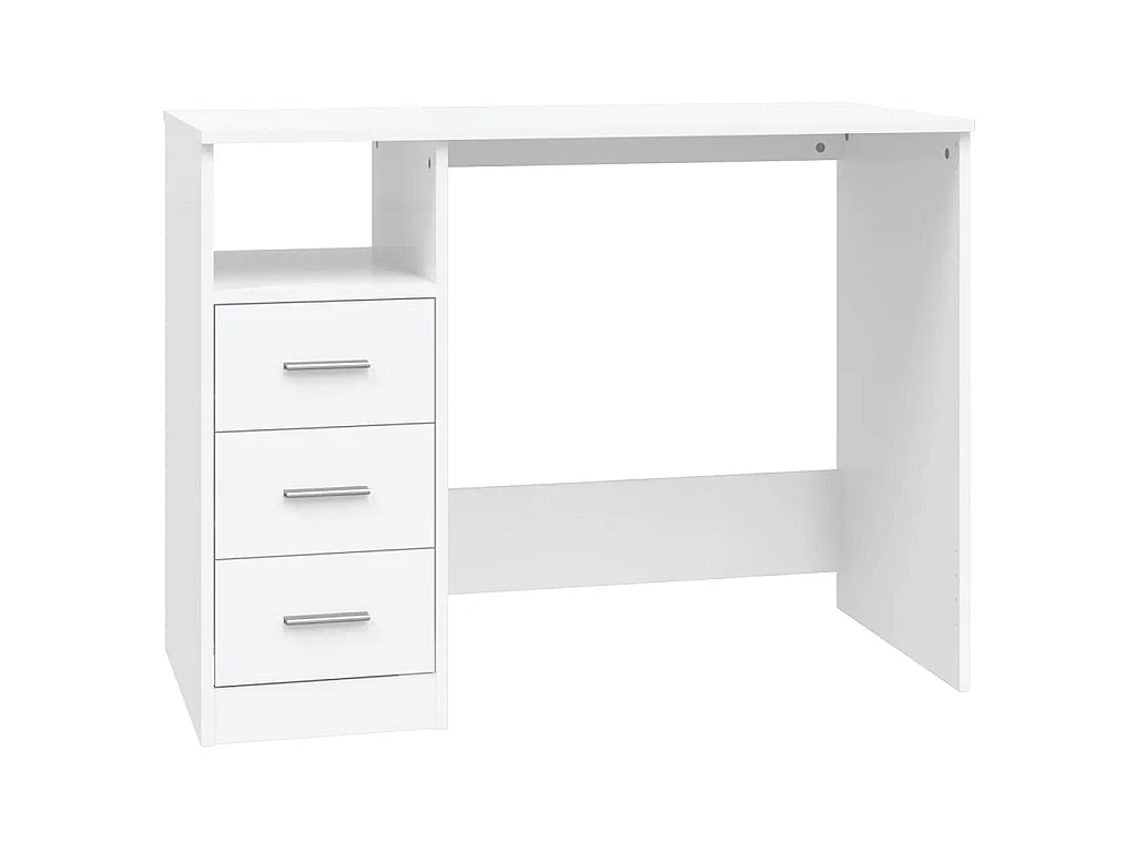 Bureau avec tiroirs Blanc 102x50x76 cm Bois d'ingénierie